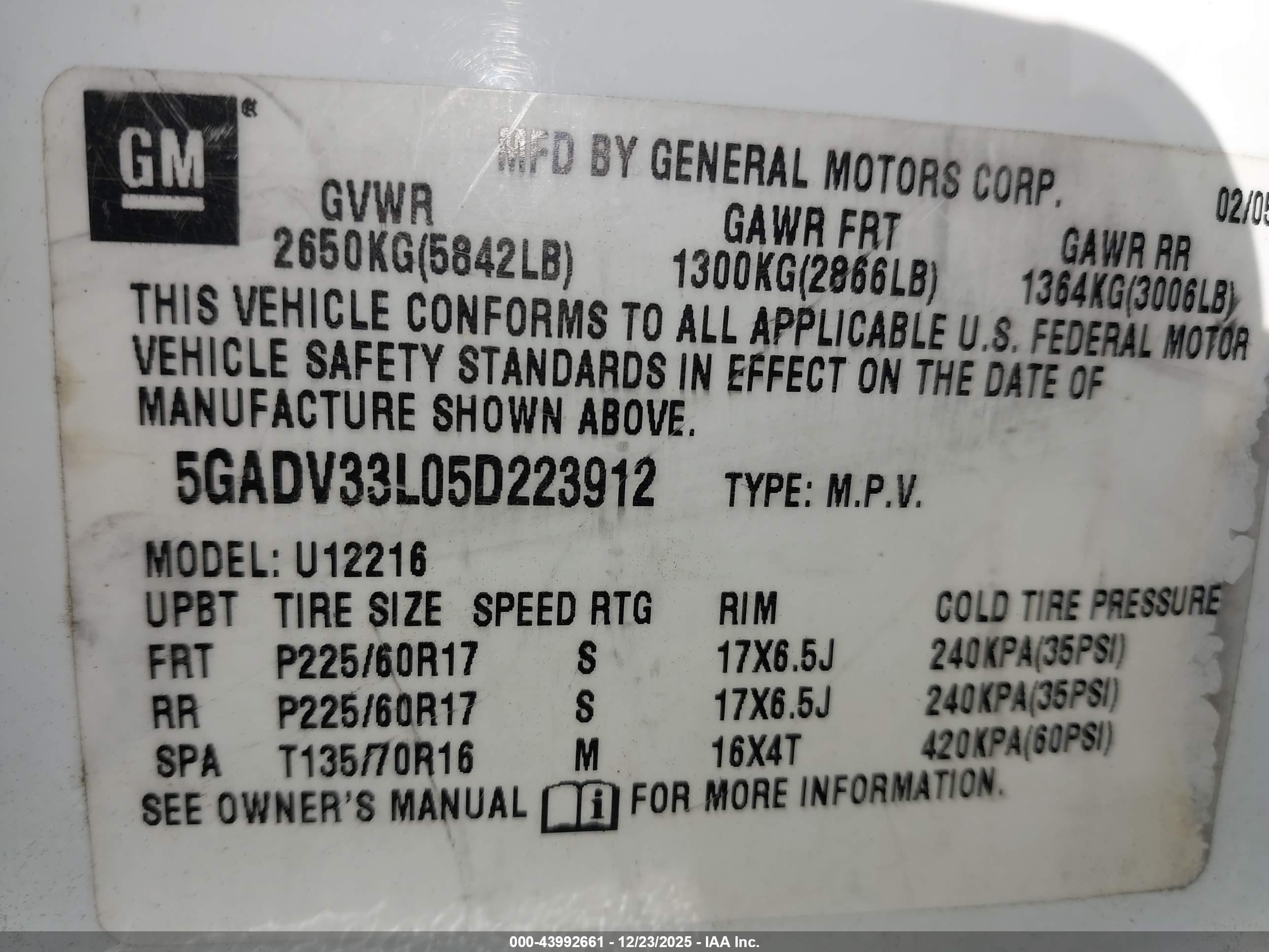 BUICK TERRAZA image 9