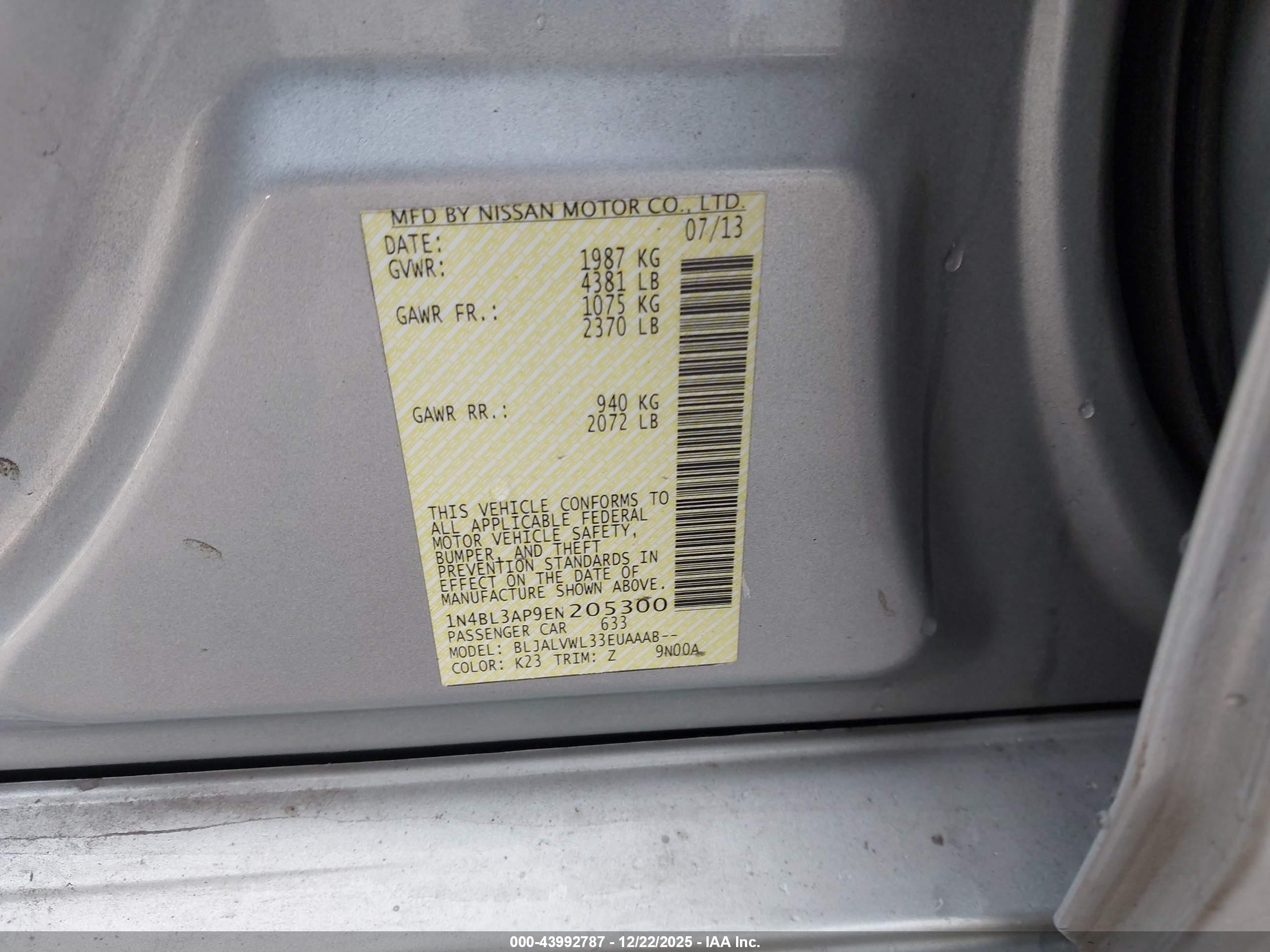 NISSAN ALTIMA image 9