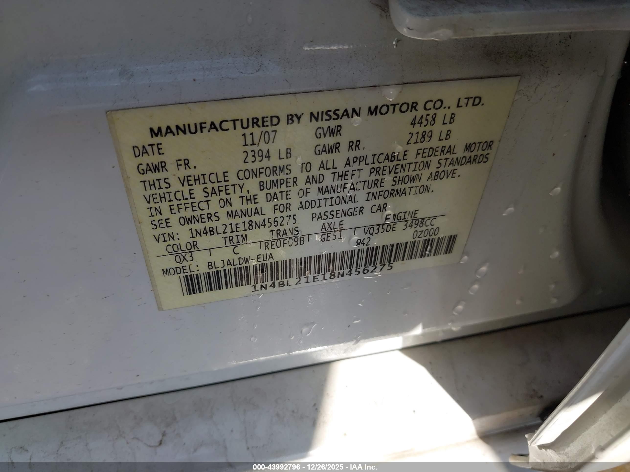 NISSAN ALTIMA image 9