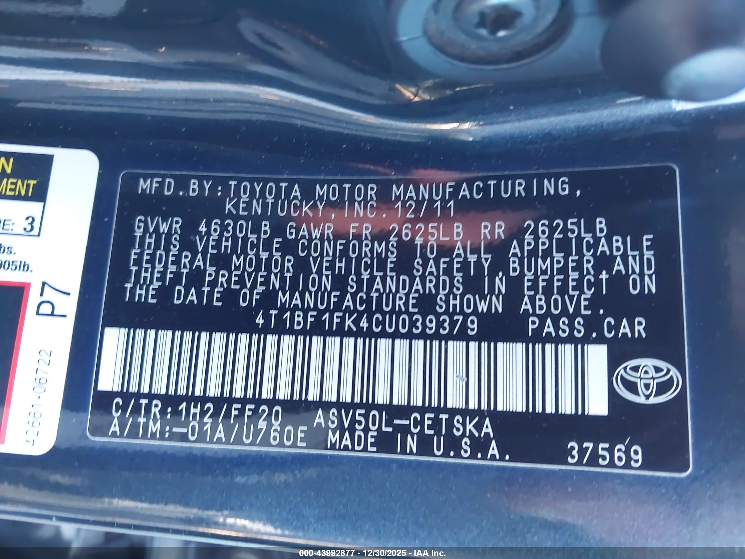 TOYOTA CAMRY image 9