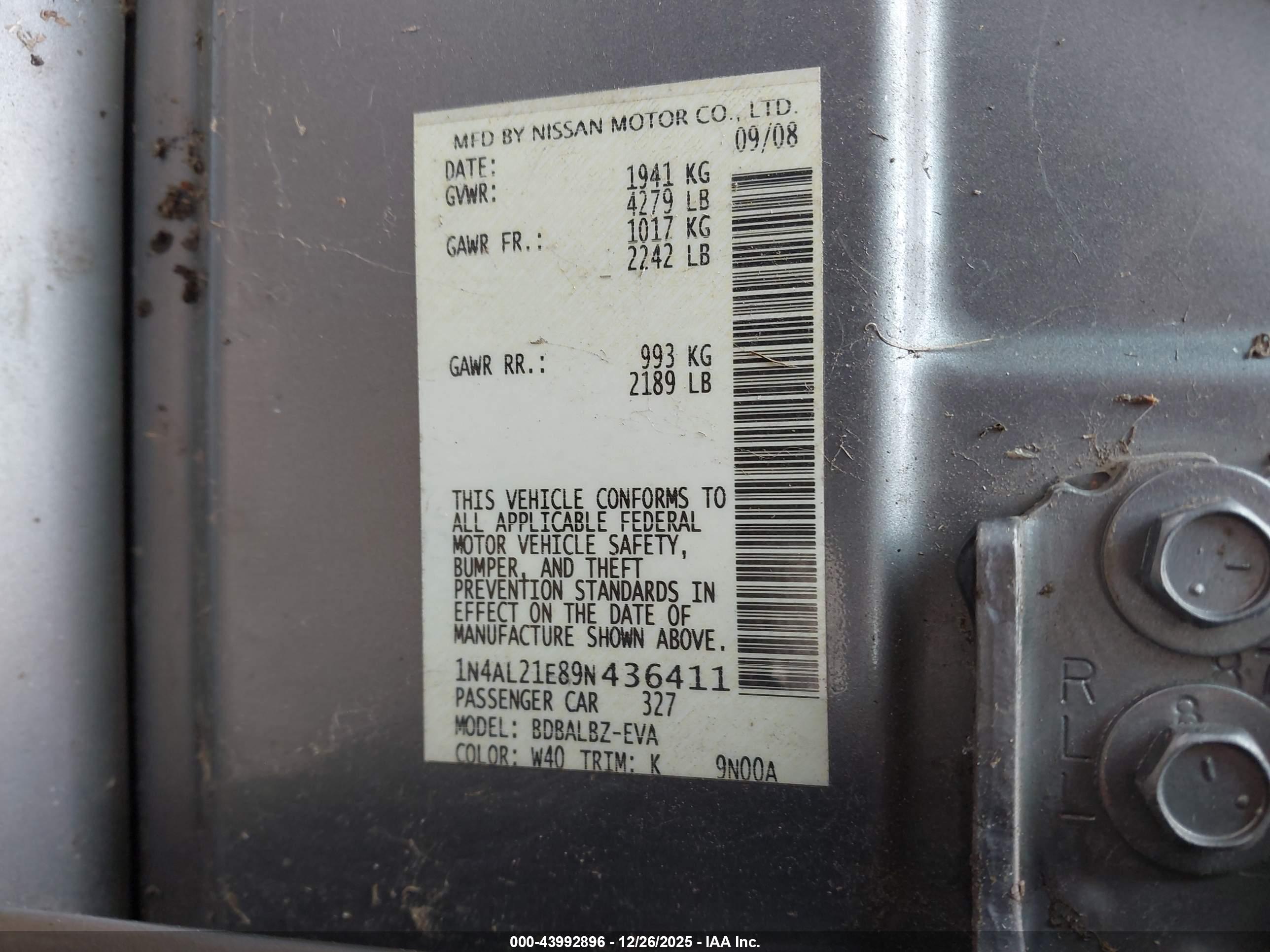 NISSAN ALTIMA image 9