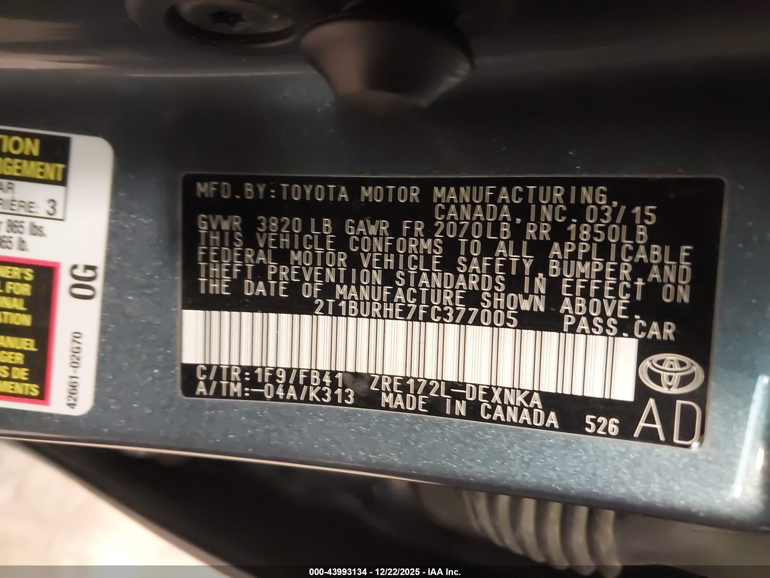 TOYOTA COROLLA image 9