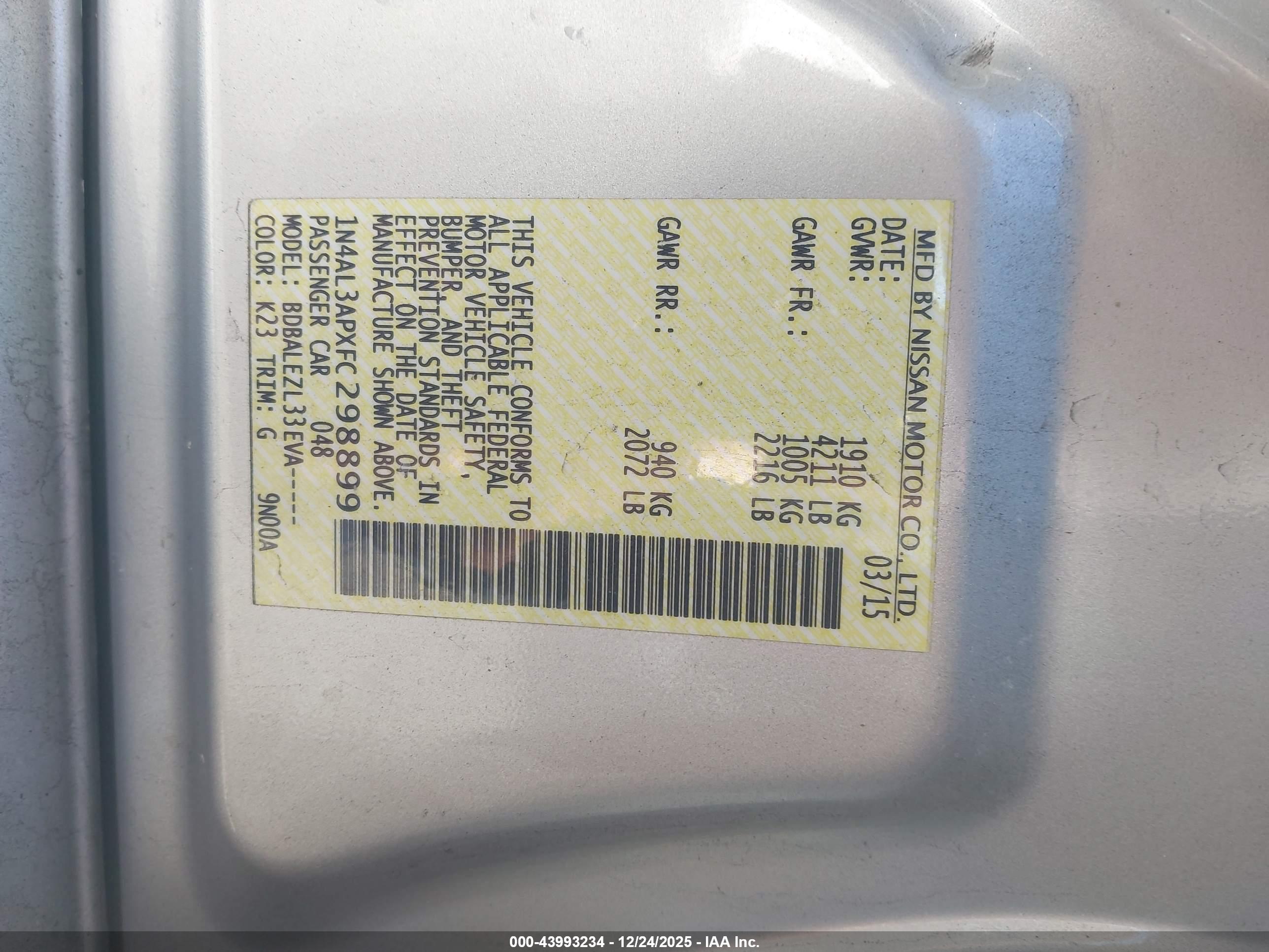 NISSAN ALTIMA image 9