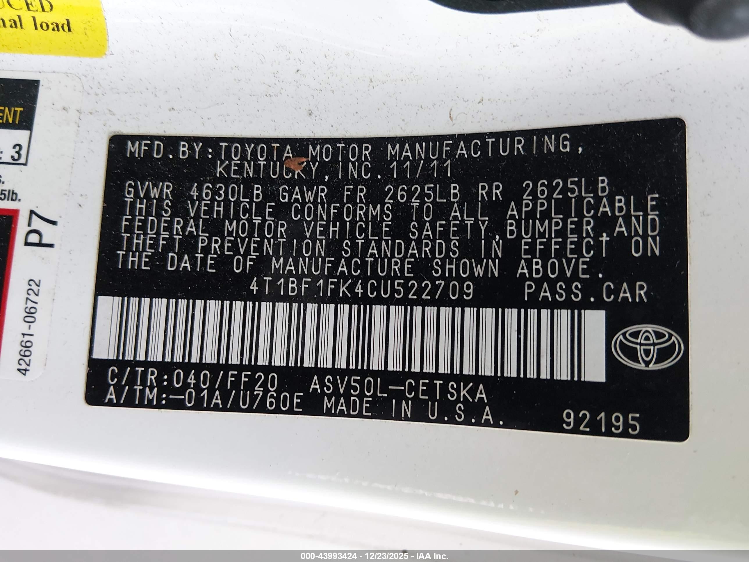 TOYOTA CAMRY image 9