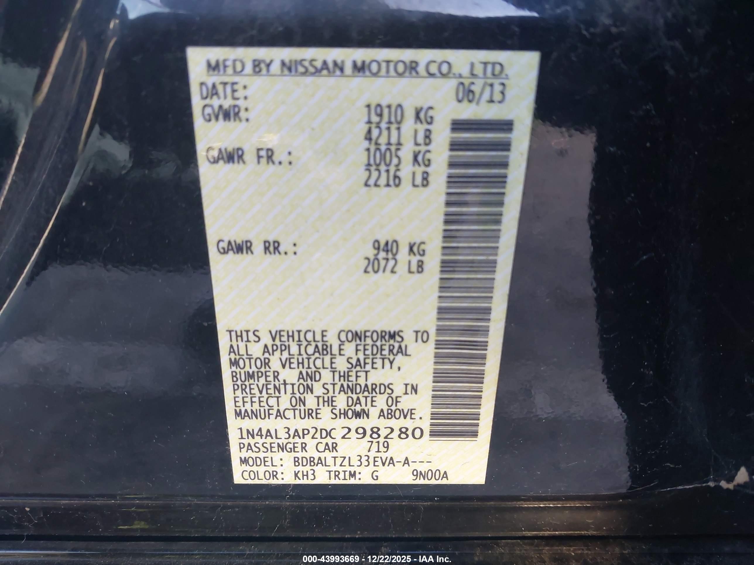 NISSAN ALTIMA image 9
