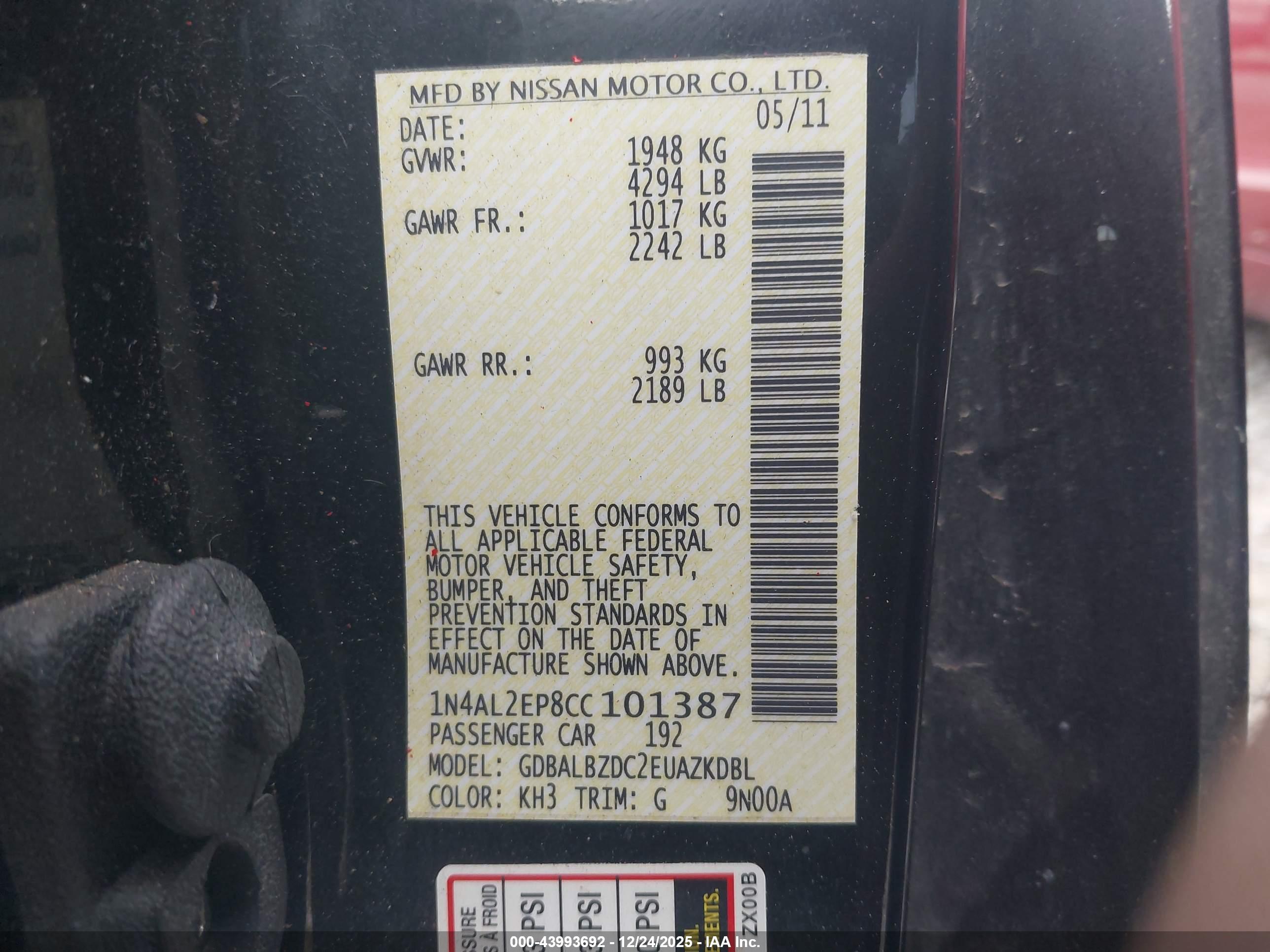 NISSAN ALTIMA image 9