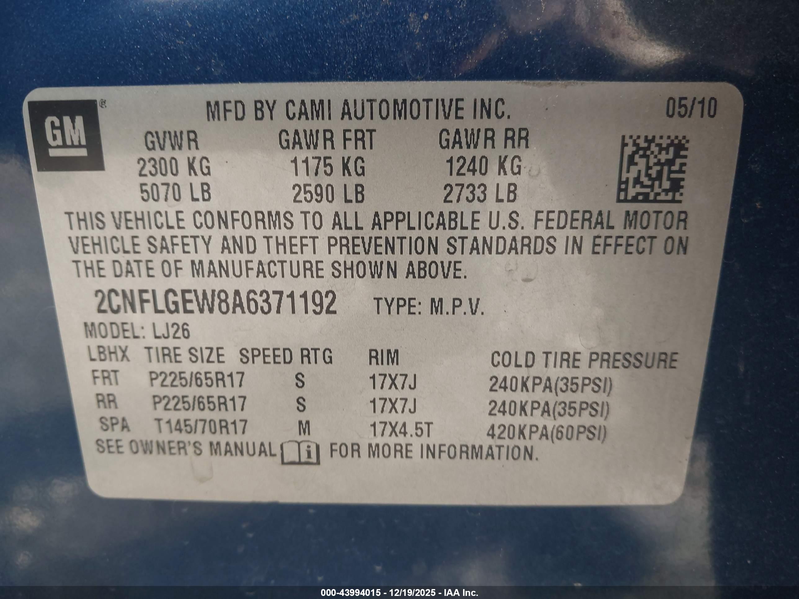 CHEVROLET EQUINOX image 9