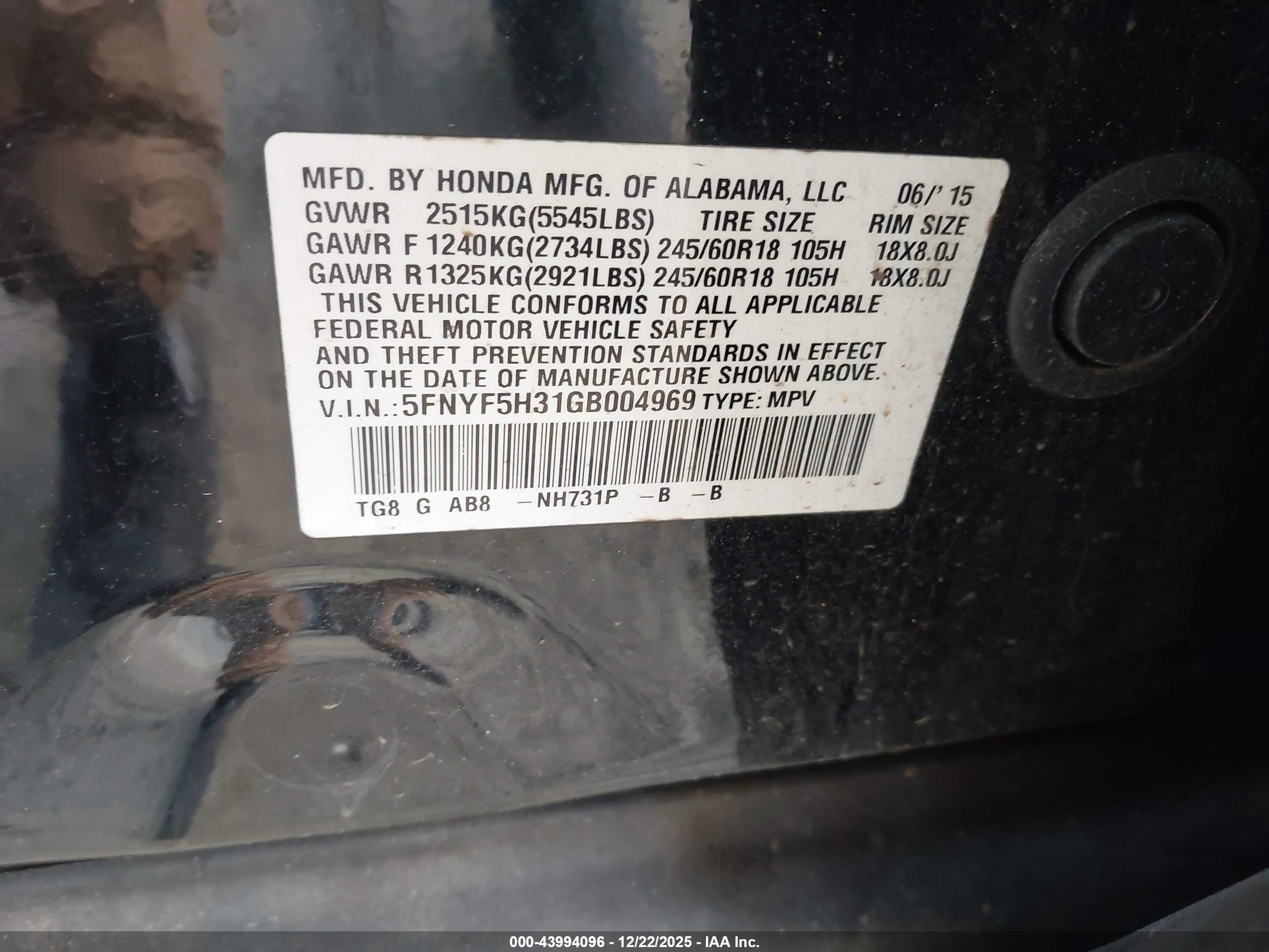 HONDA PILOT image 9
