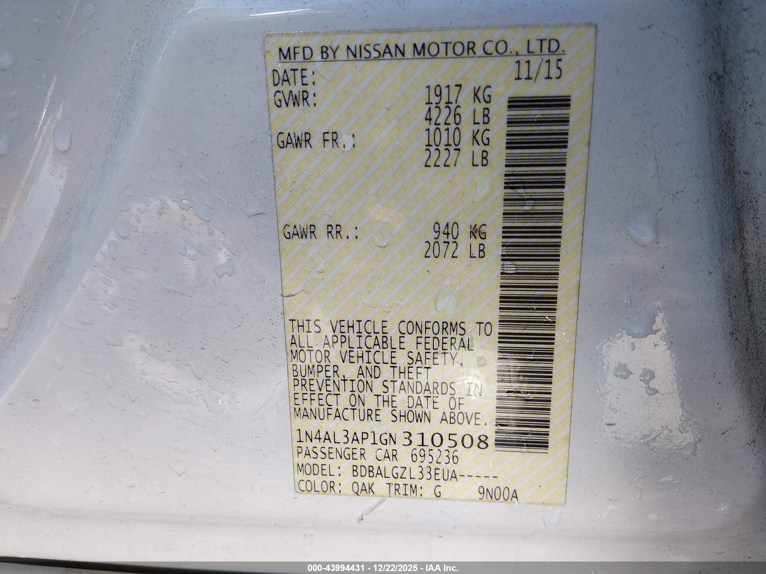 NISSAN ALTIMA image 9