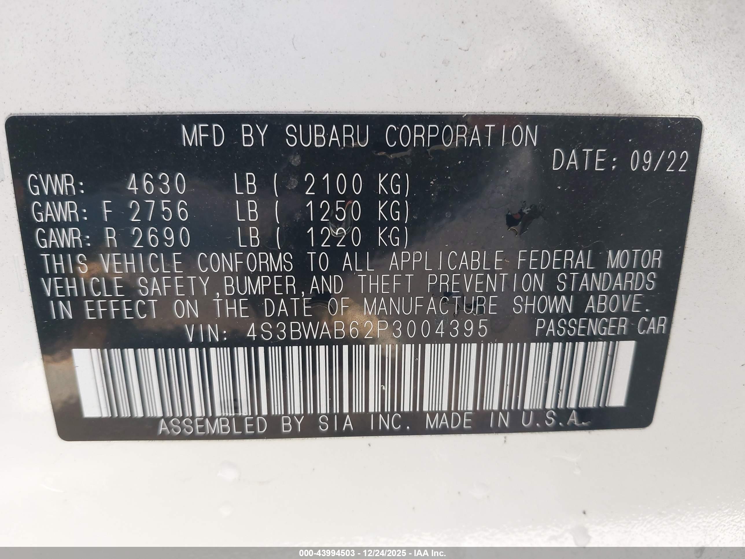 SUBARU LEGACY image 9