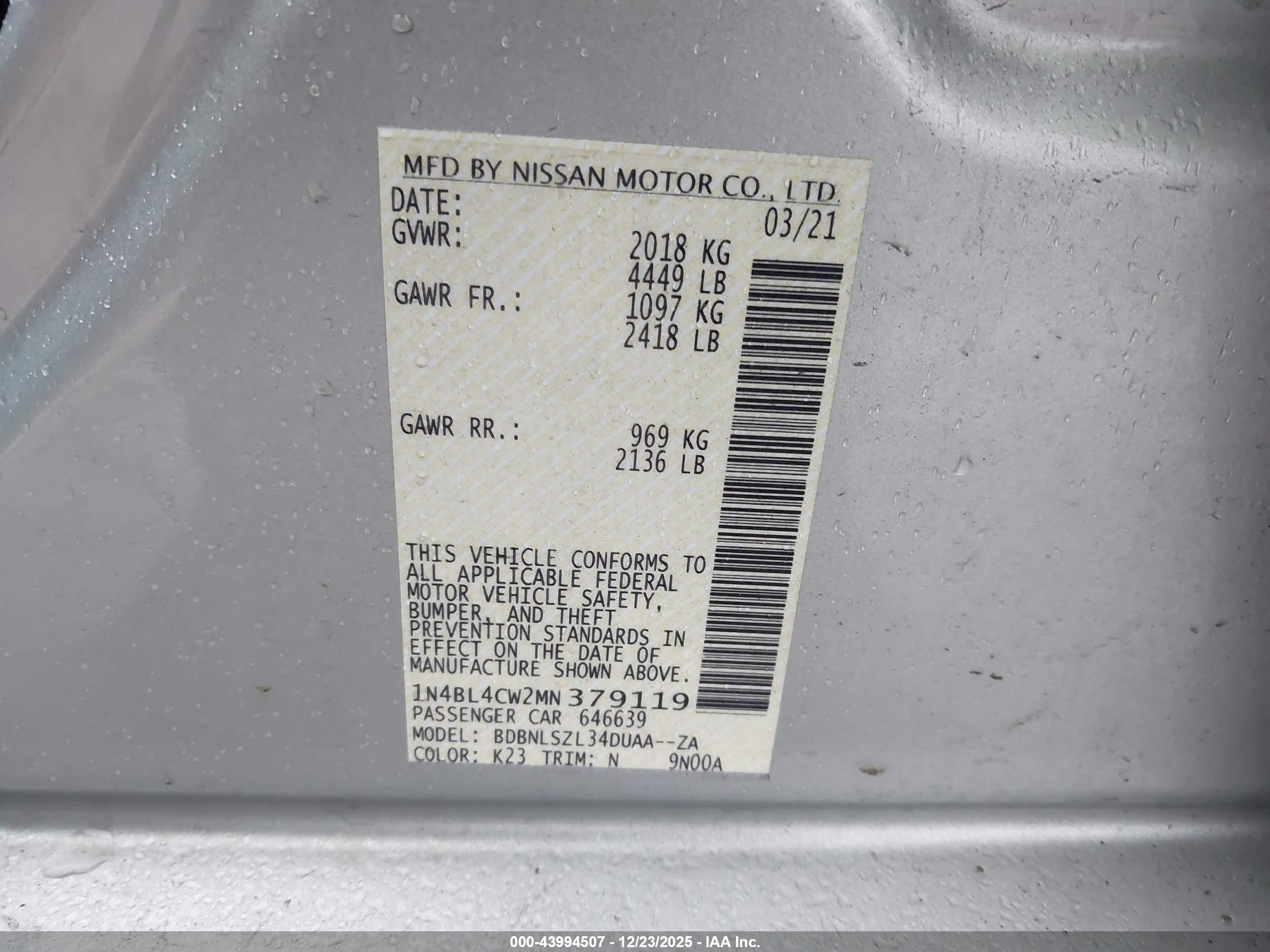 NISSAN ALTIMA image 9