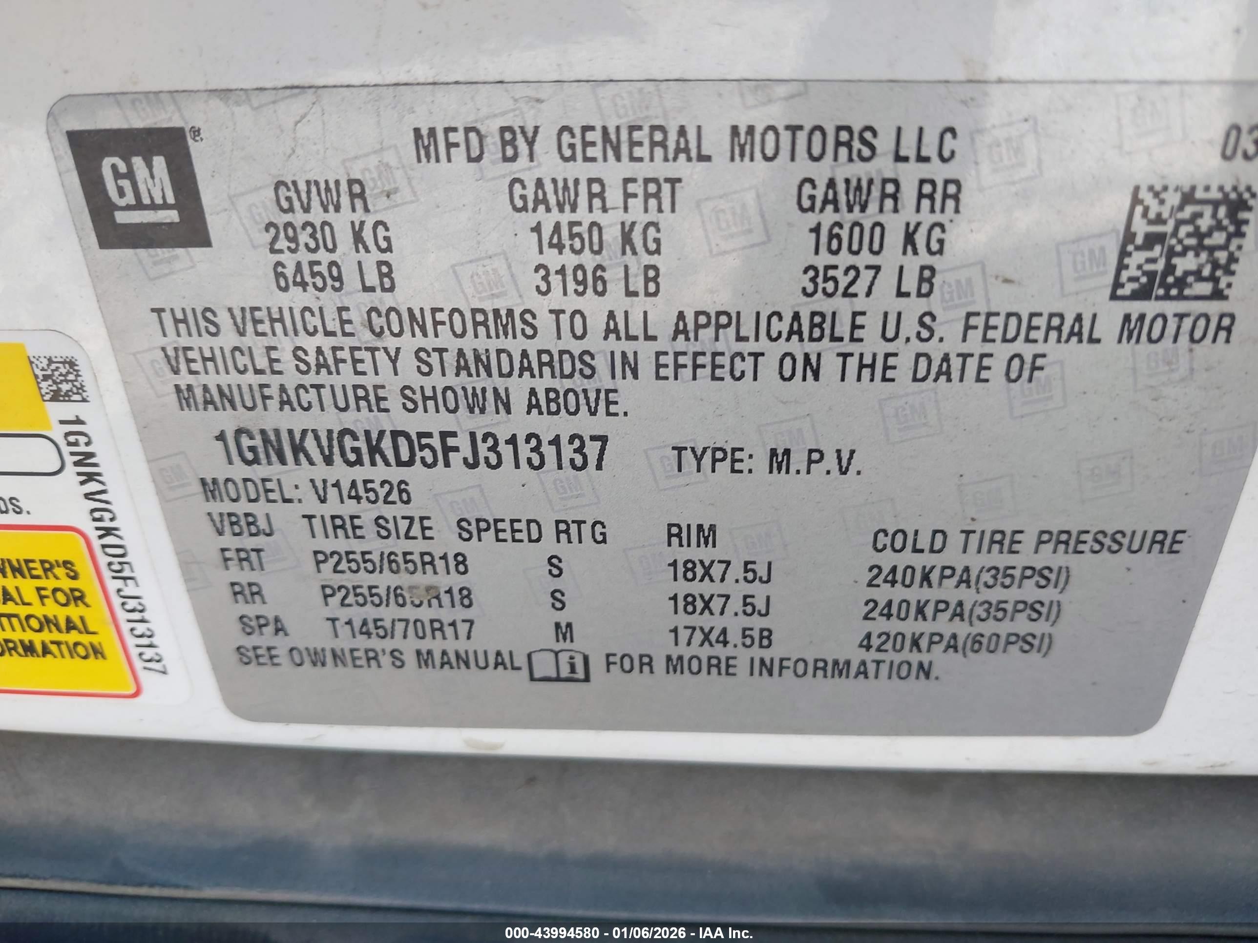 CHEVROLET TRAVERSE image 9