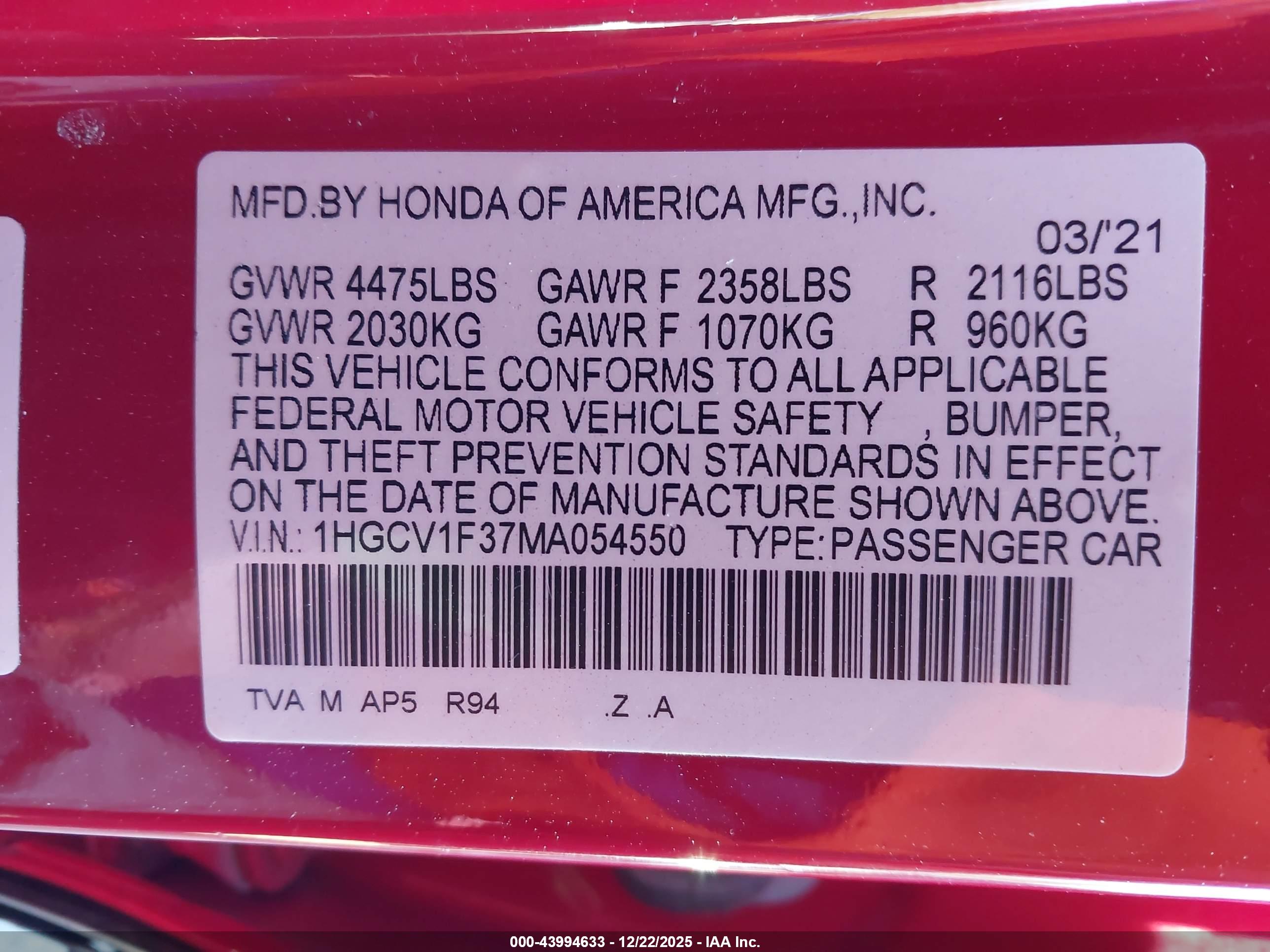 HONDA ACCORD image 9
