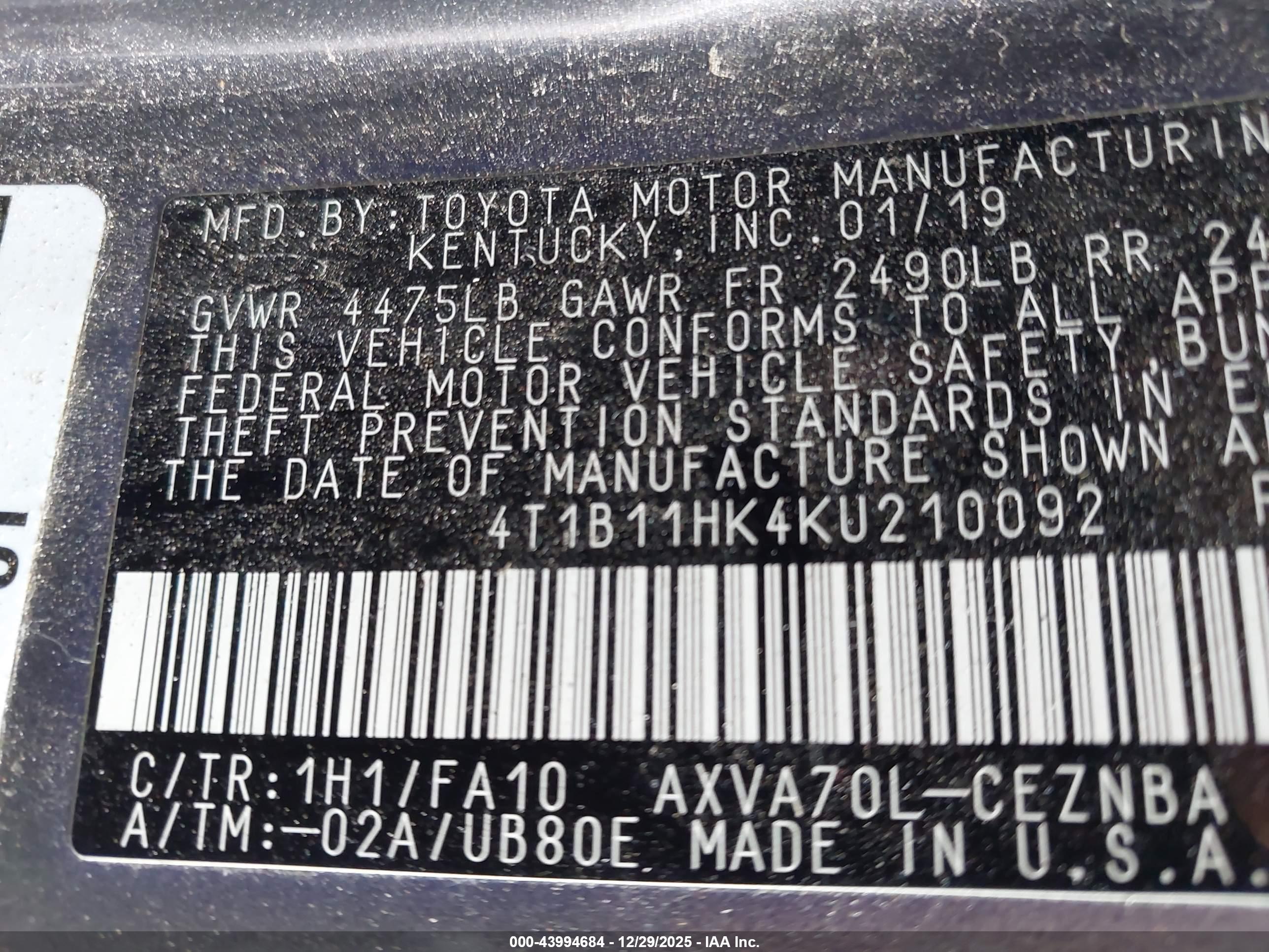 TOYOTA CAMRY image 9