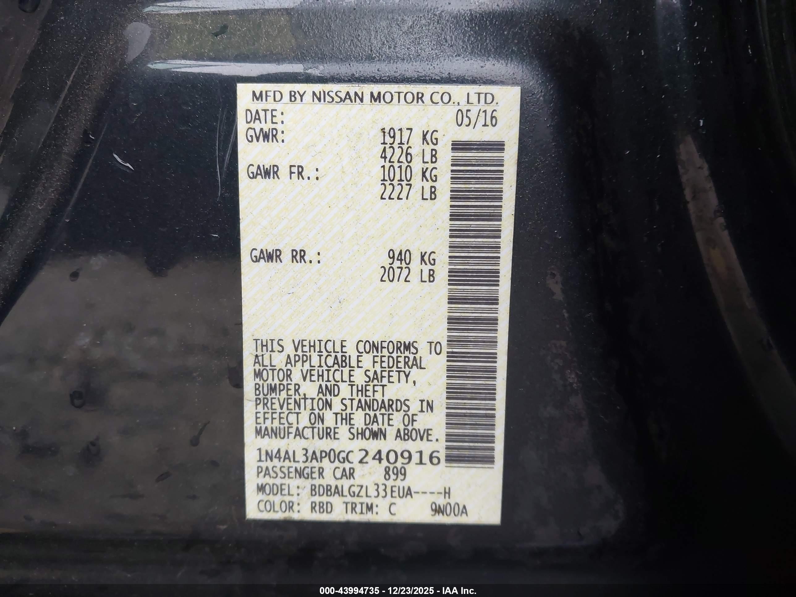 NISSAN ALTIMA image 9