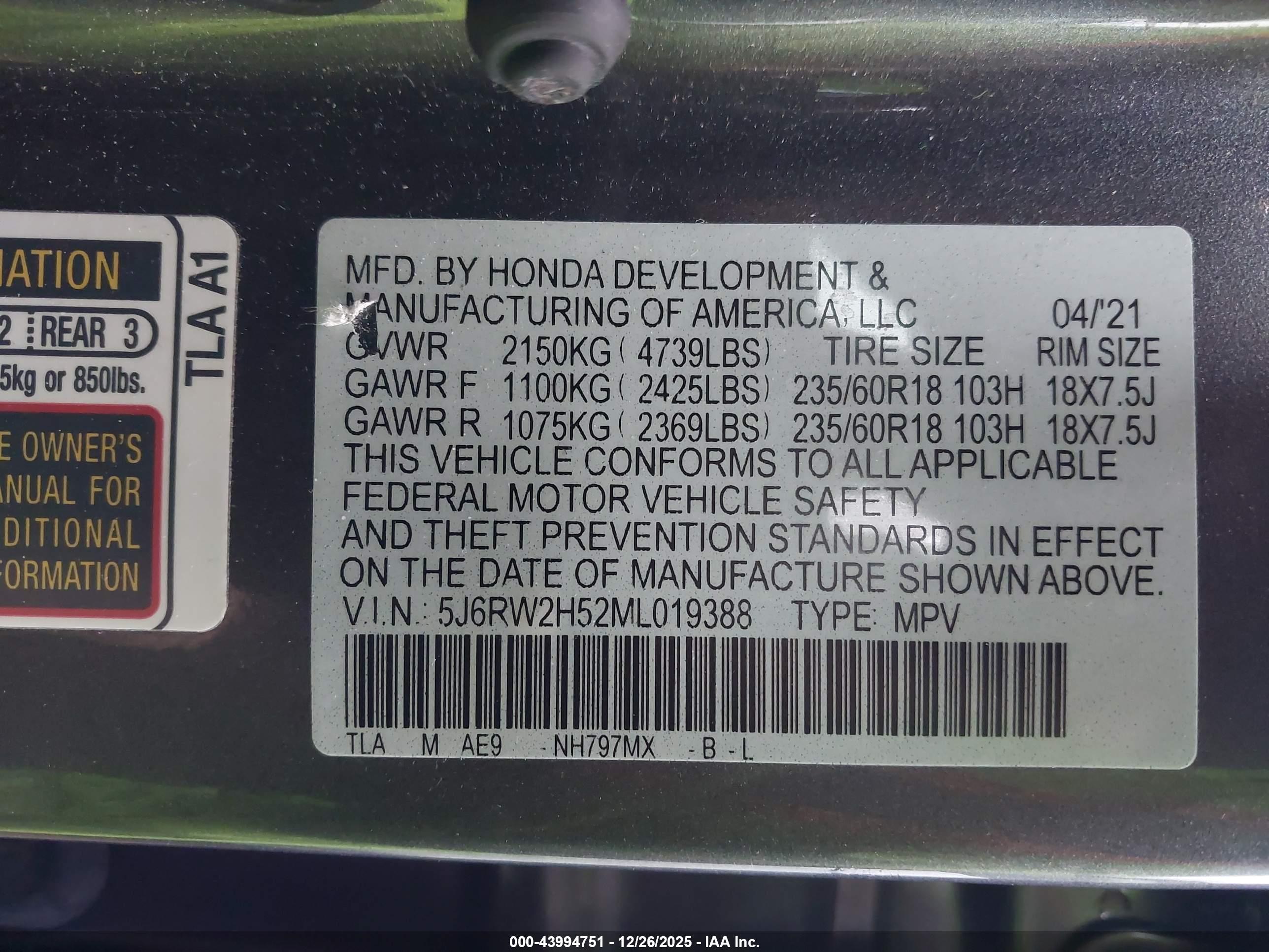 HONDA CR-V image 9