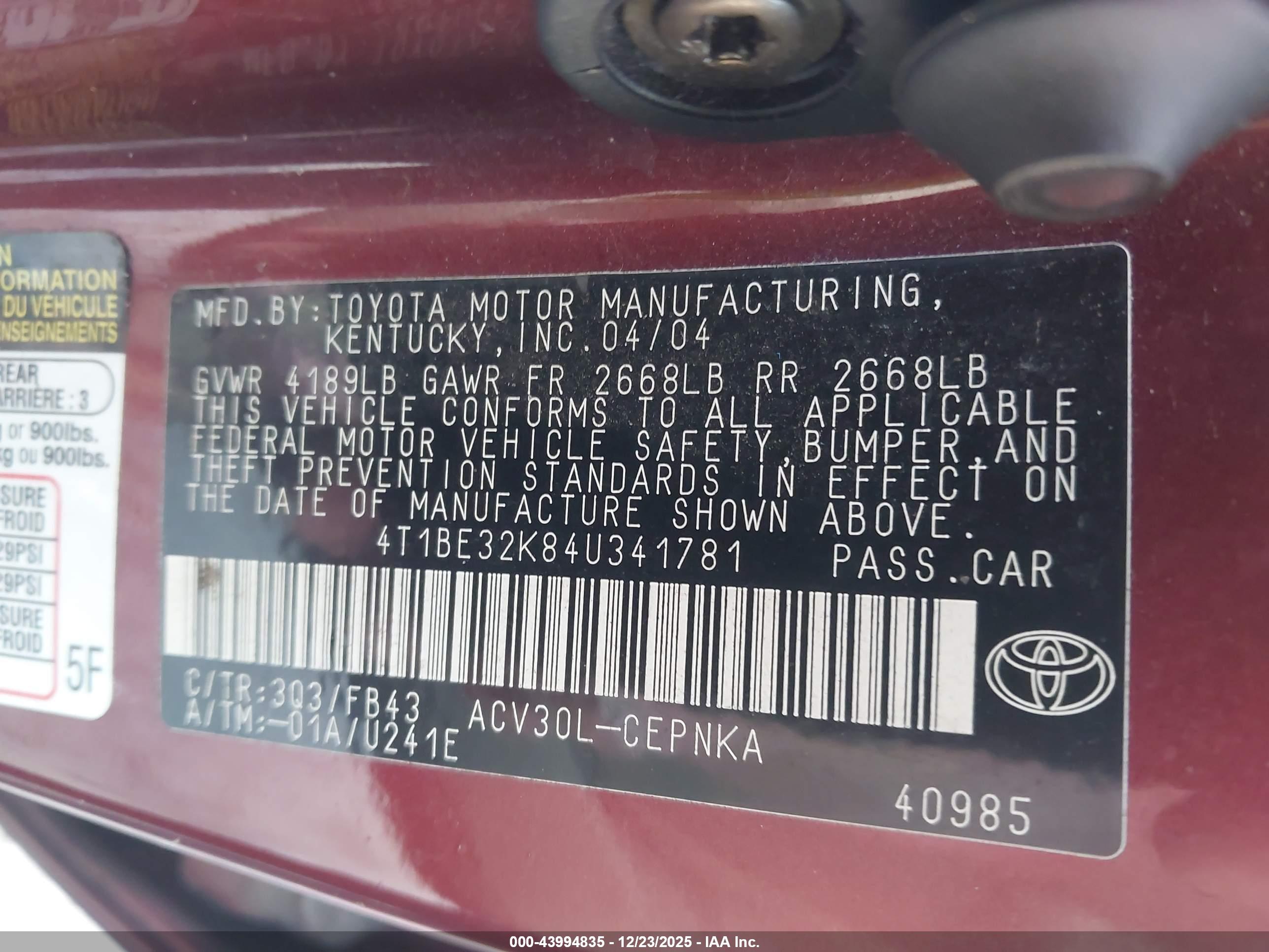TOYOTA CAMRY image 9
