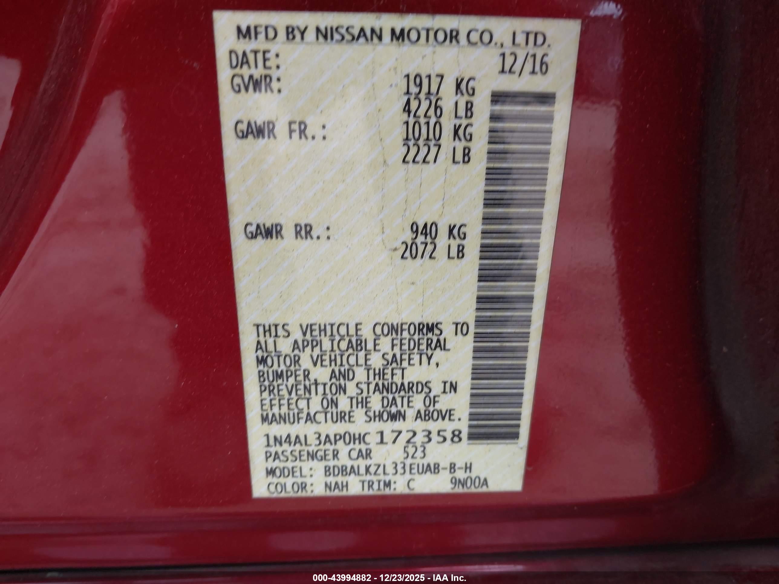 NISSAN ALTIMA image 9