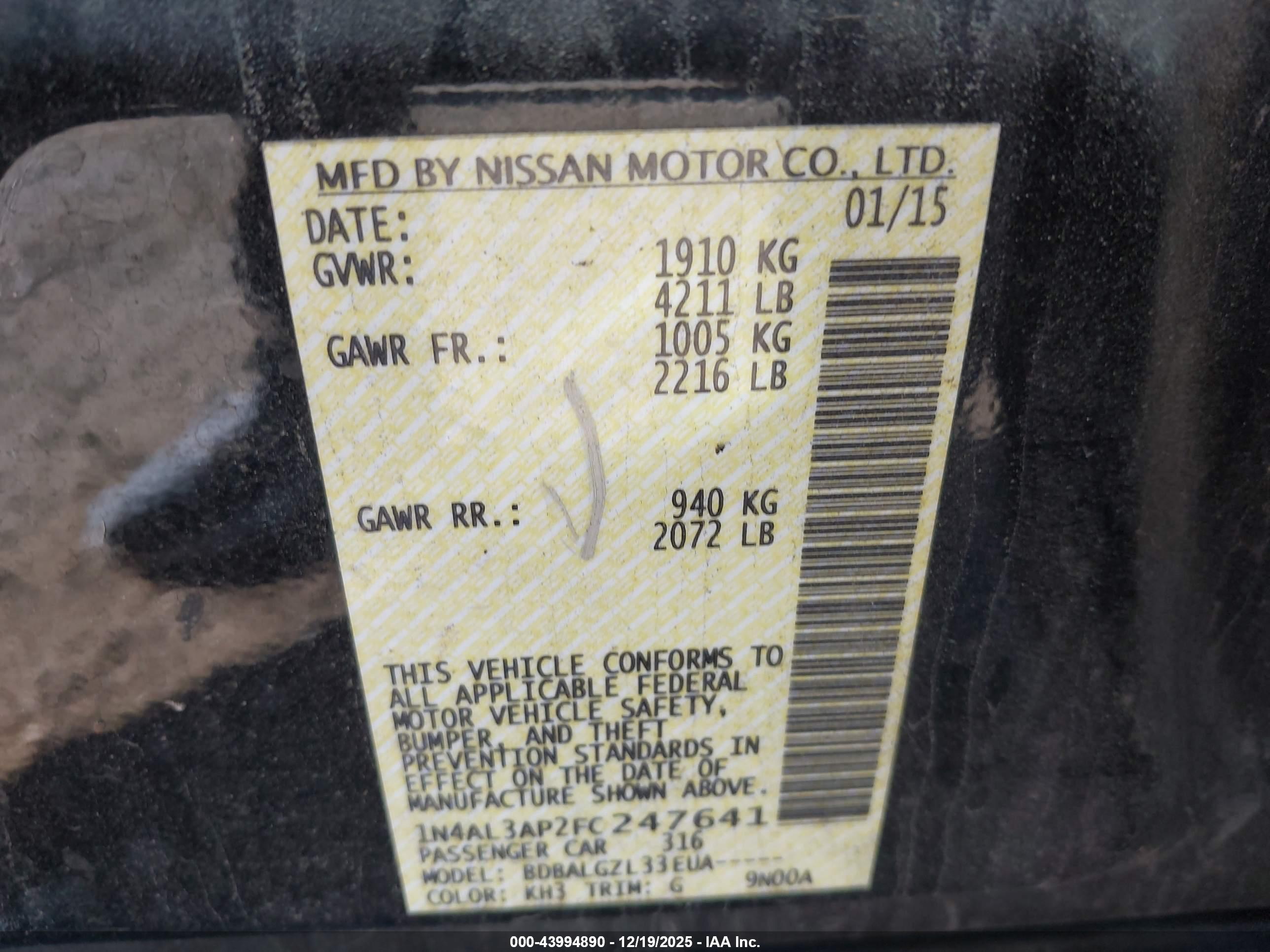 NISSAN ALTIMA image 9