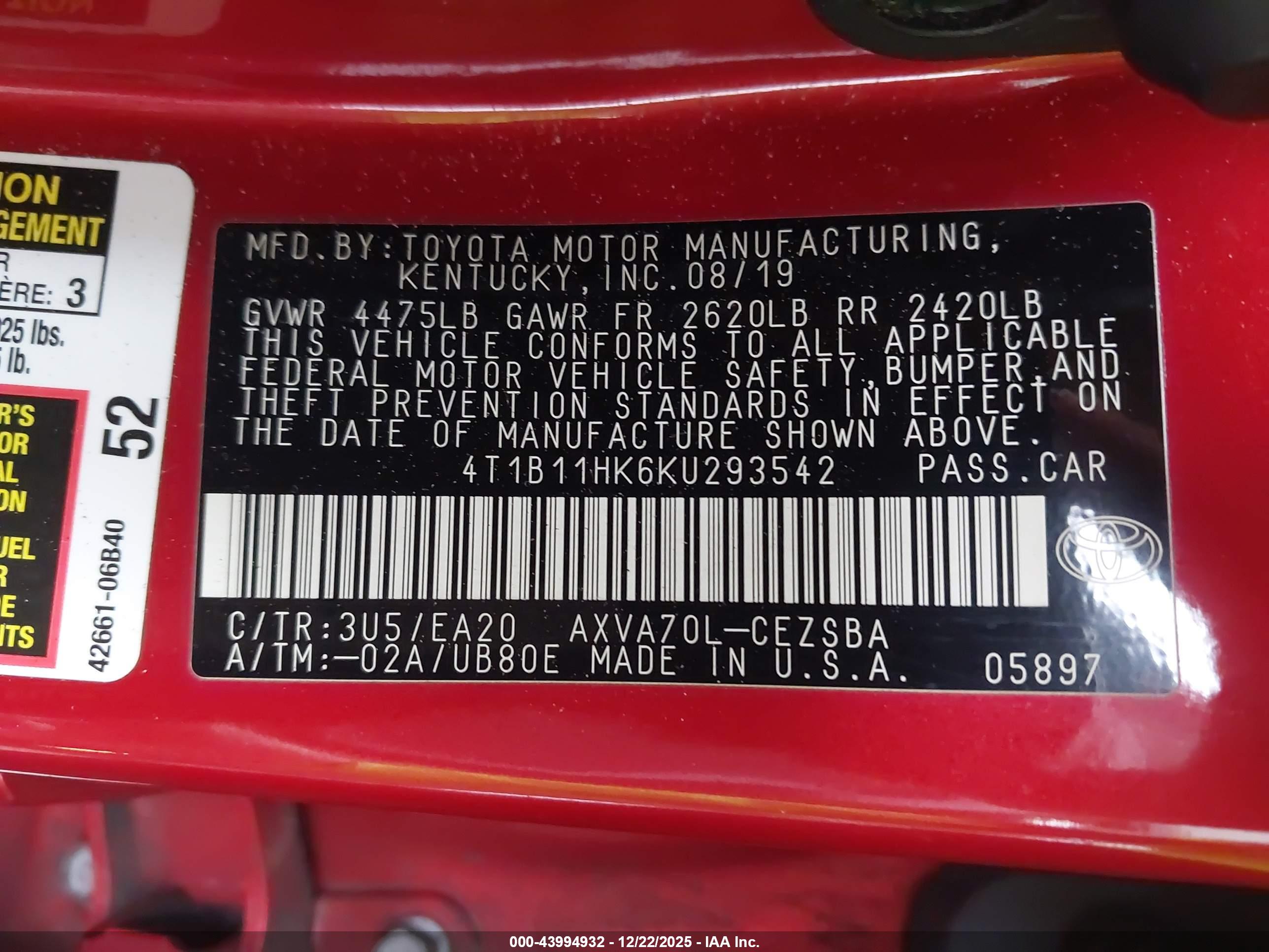 TOYOTA CAMRY image 9