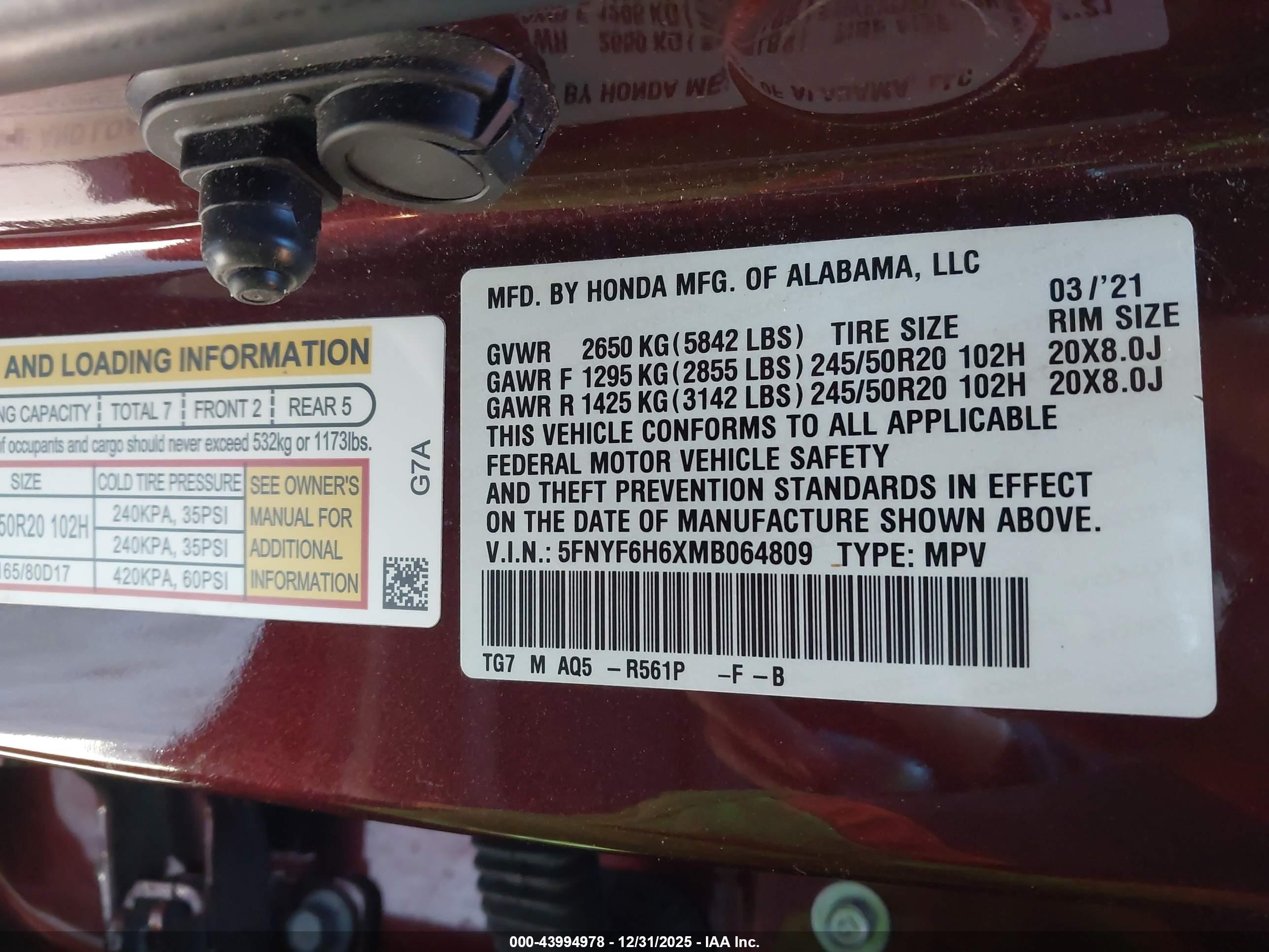 HONDA PILOT image 9