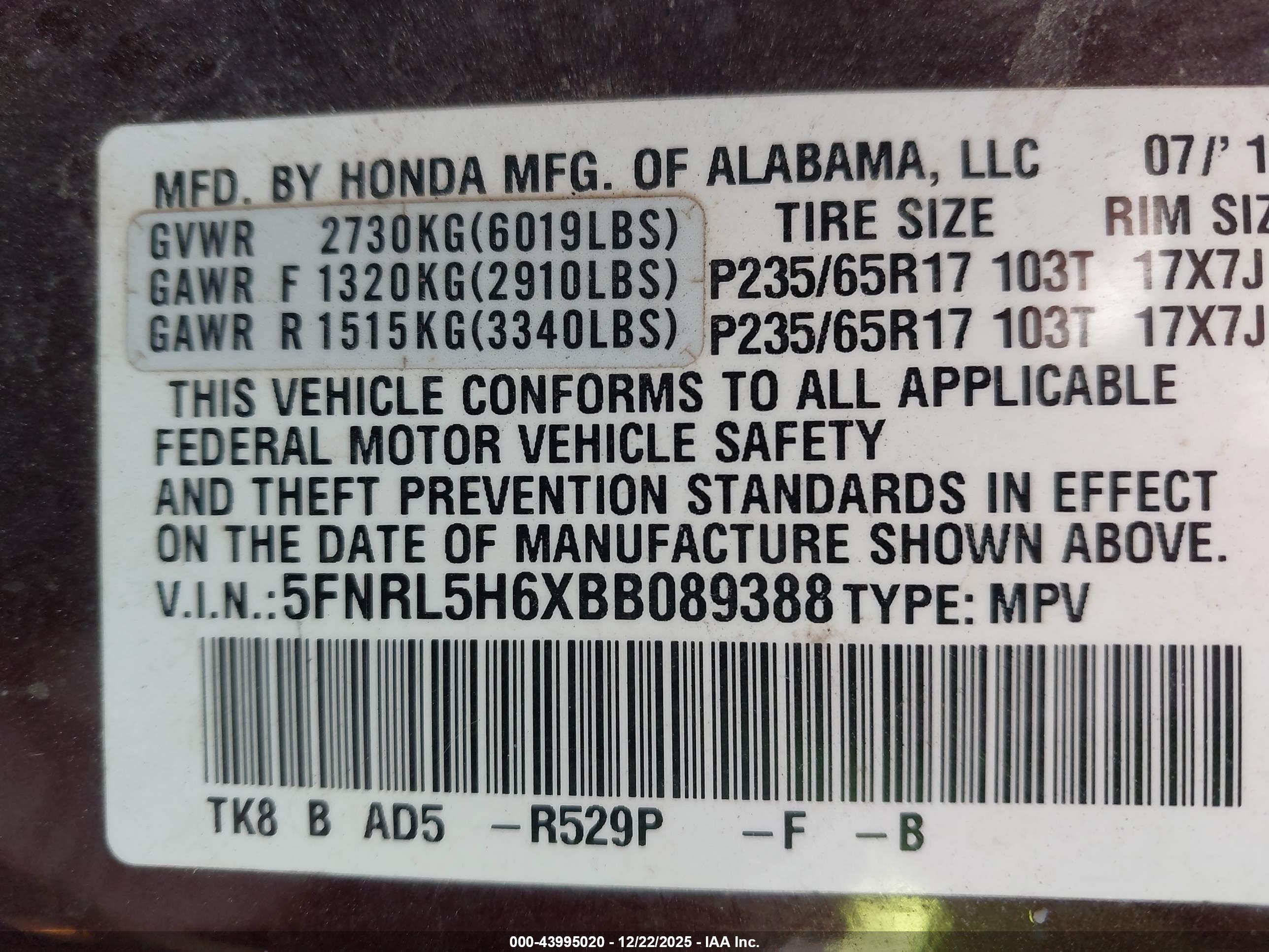 HONDA ODYSSEY image 9