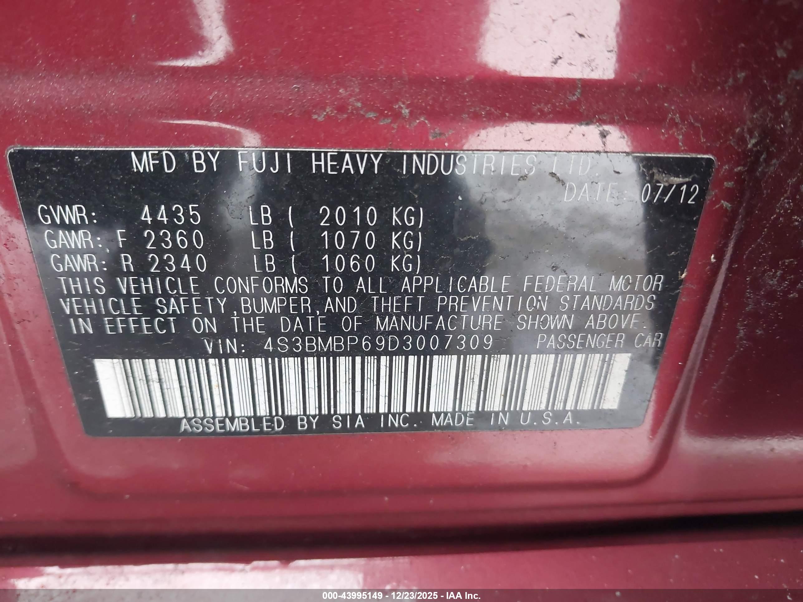 SUBARU LEGACY image 9