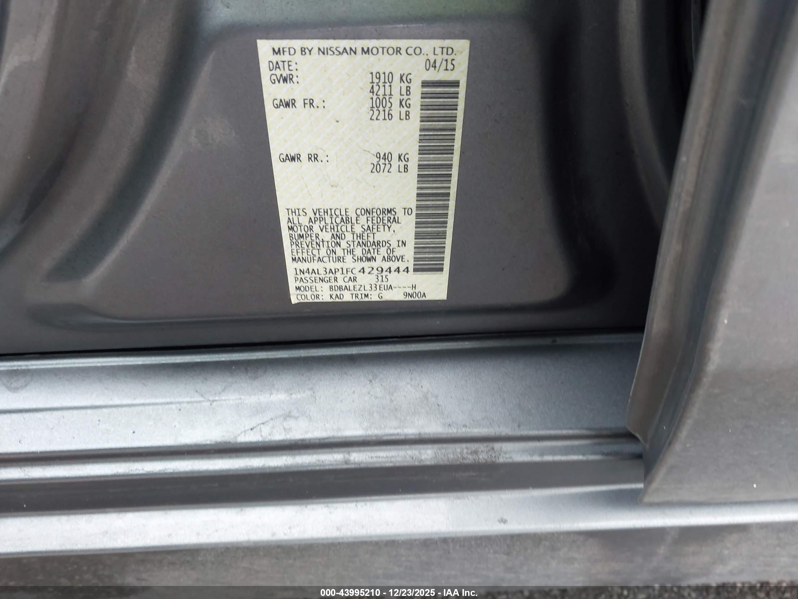 NISSAN ALTIMA image 9
