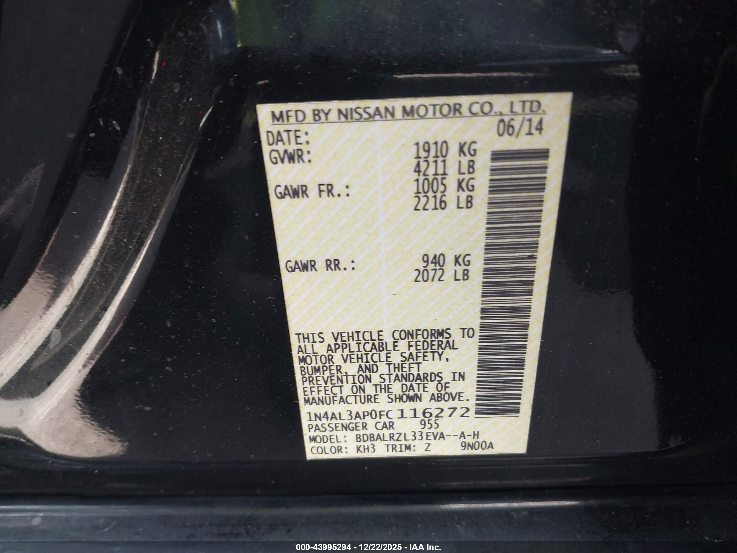 NISSAN ALTIMA image 9