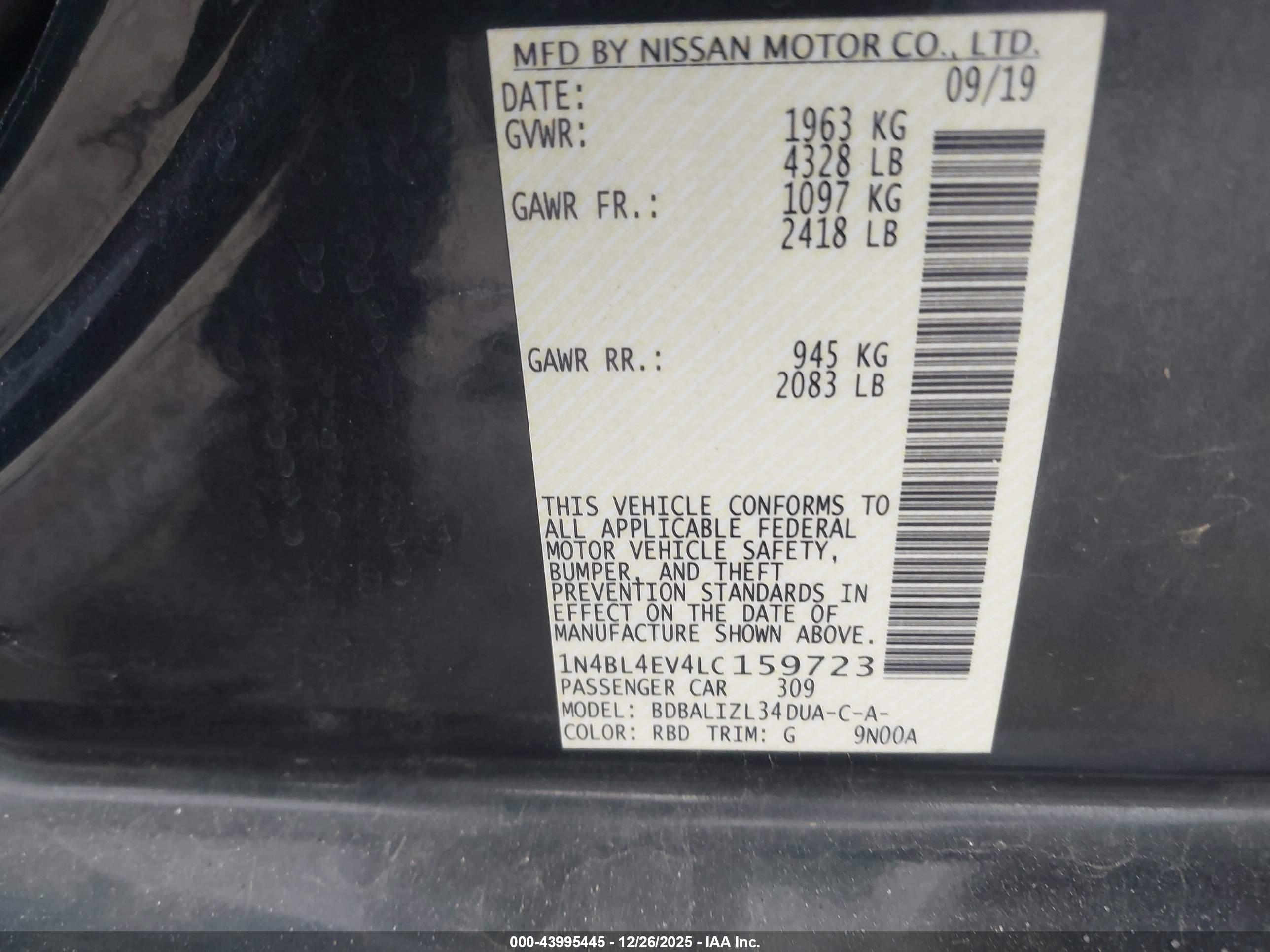 NISSAN ALTIMA image 9