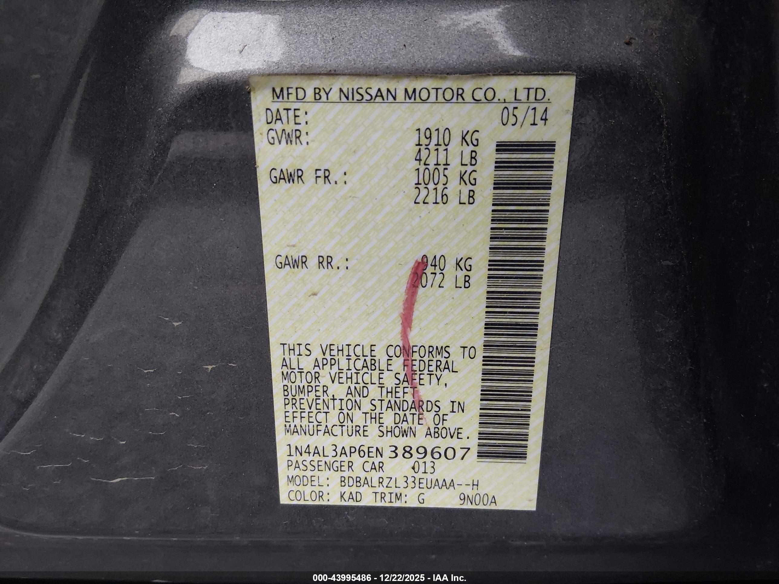 NISSAN ALTIMA image 9