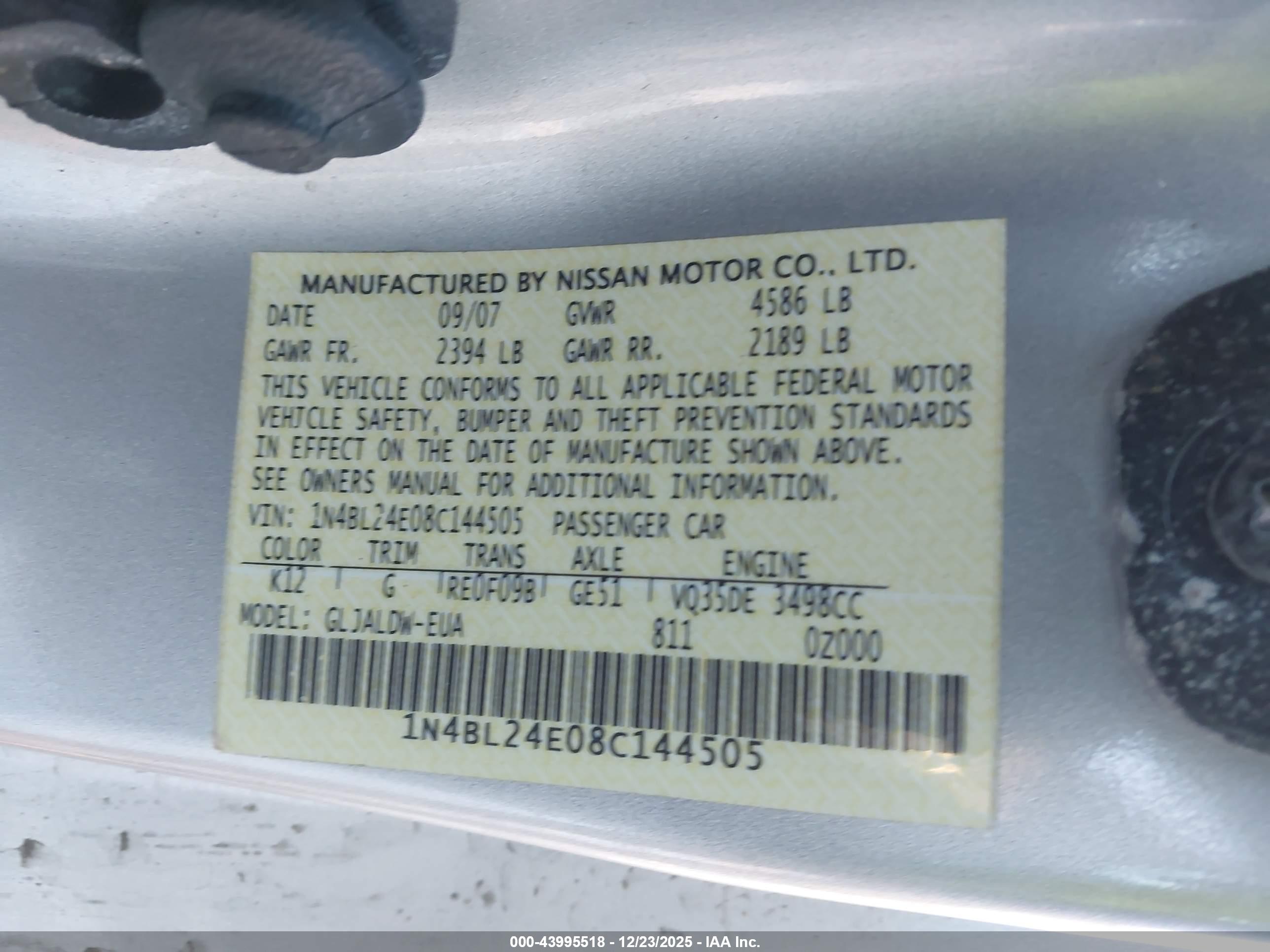NISSAN ALTIMA image 9