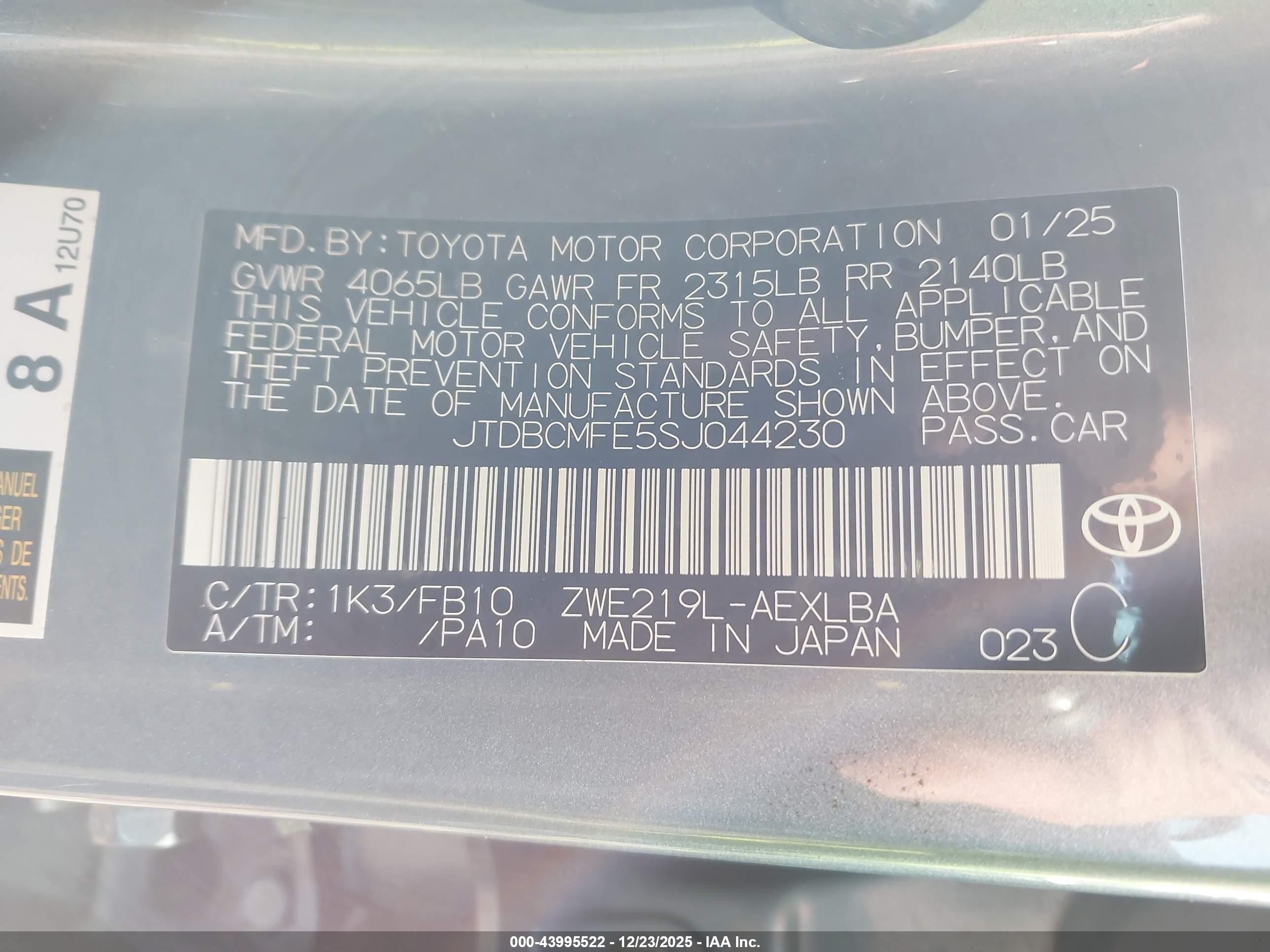 TOYOTA COROLLA image 9