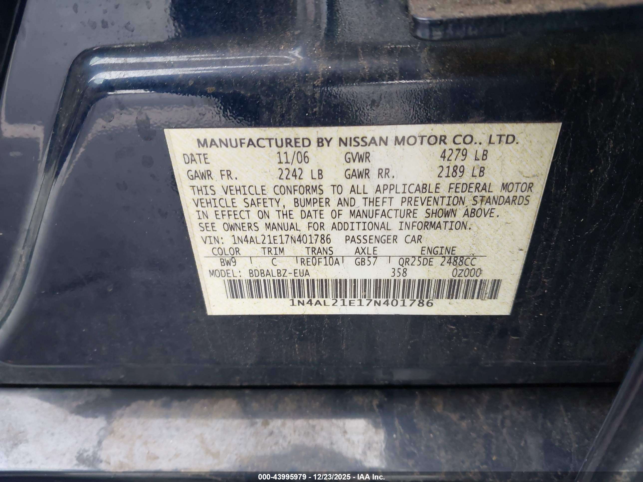 NISSAN ALTIMA image 9