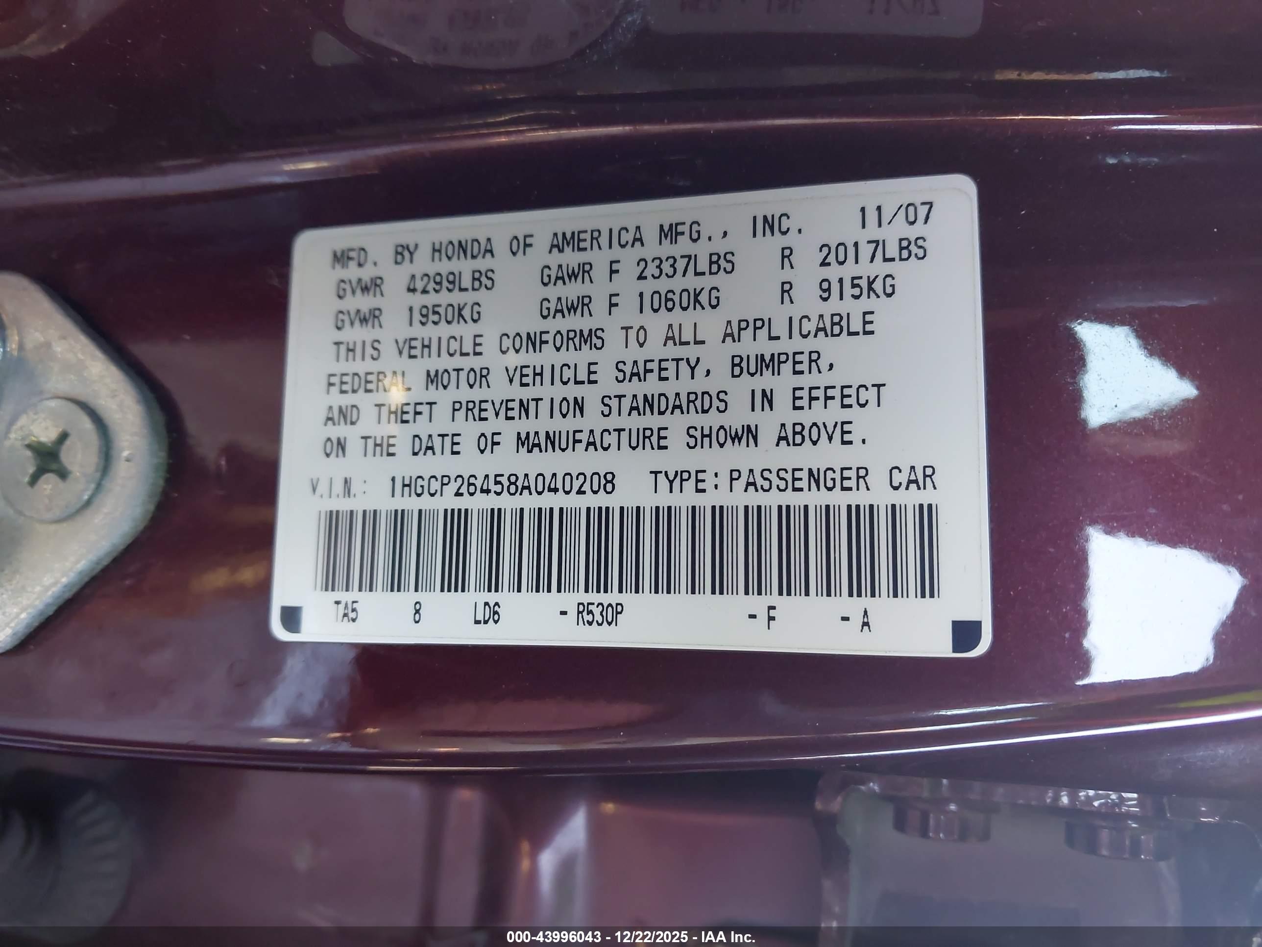 HONDA ACCORD image 9
