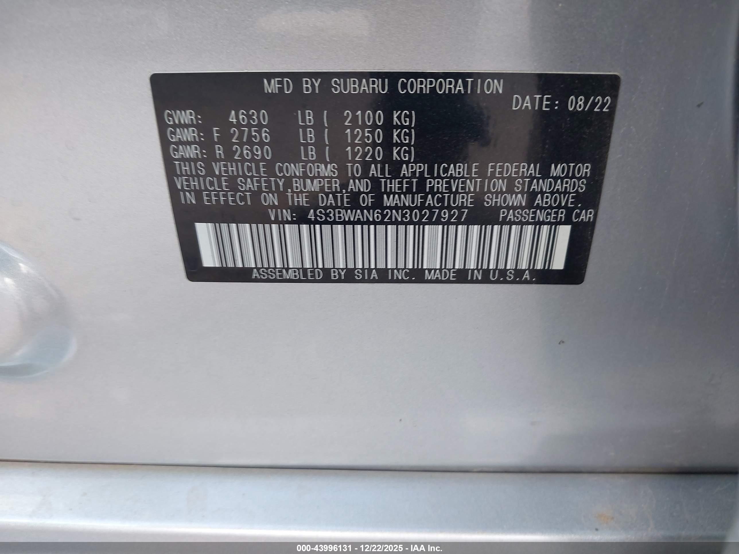 SUBARU LEGACY image 9