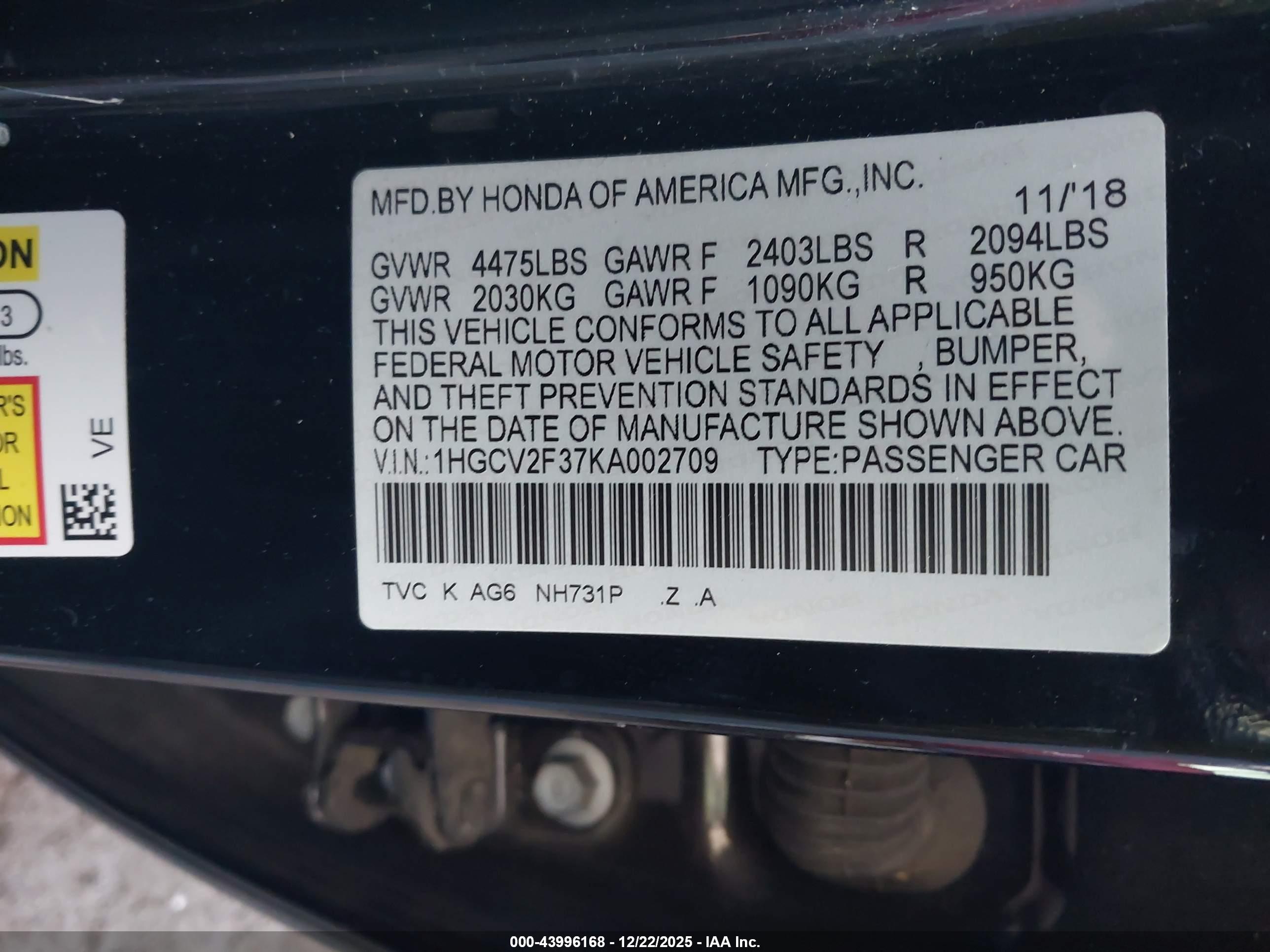 HONDA ACCORD image 9