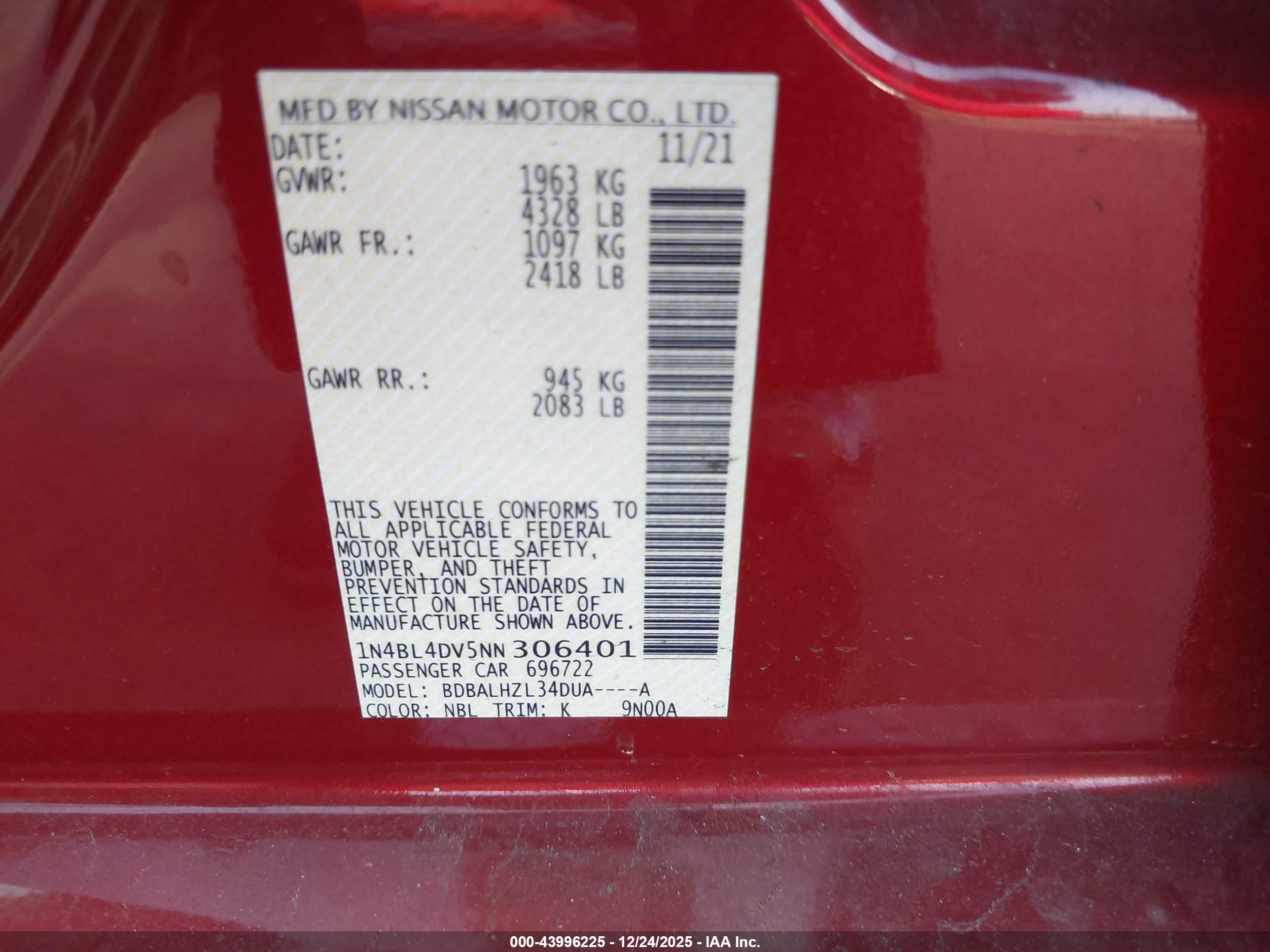 NISSAN ALTIMA image 9
