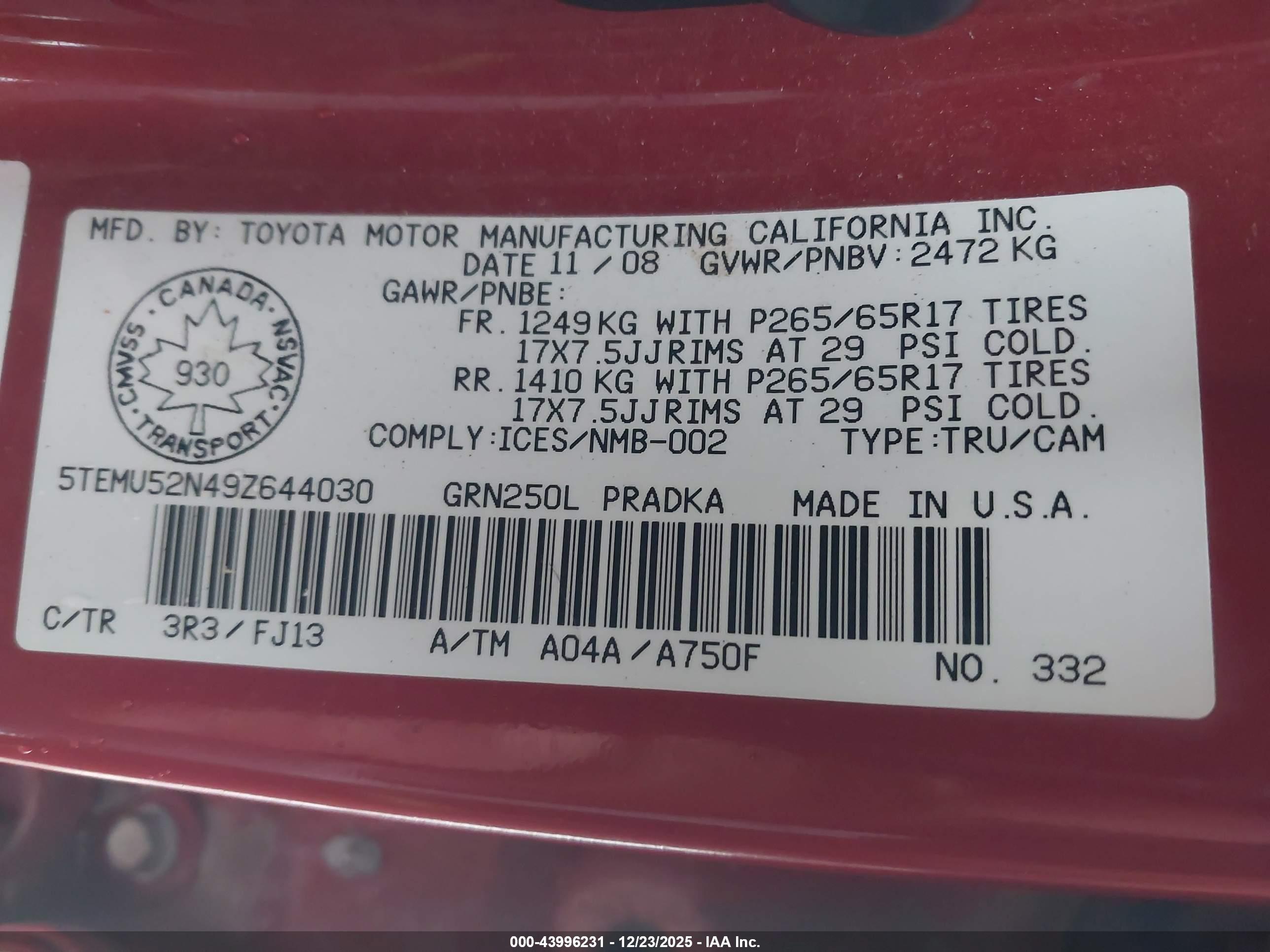 TOYOTA TACOMA image 9