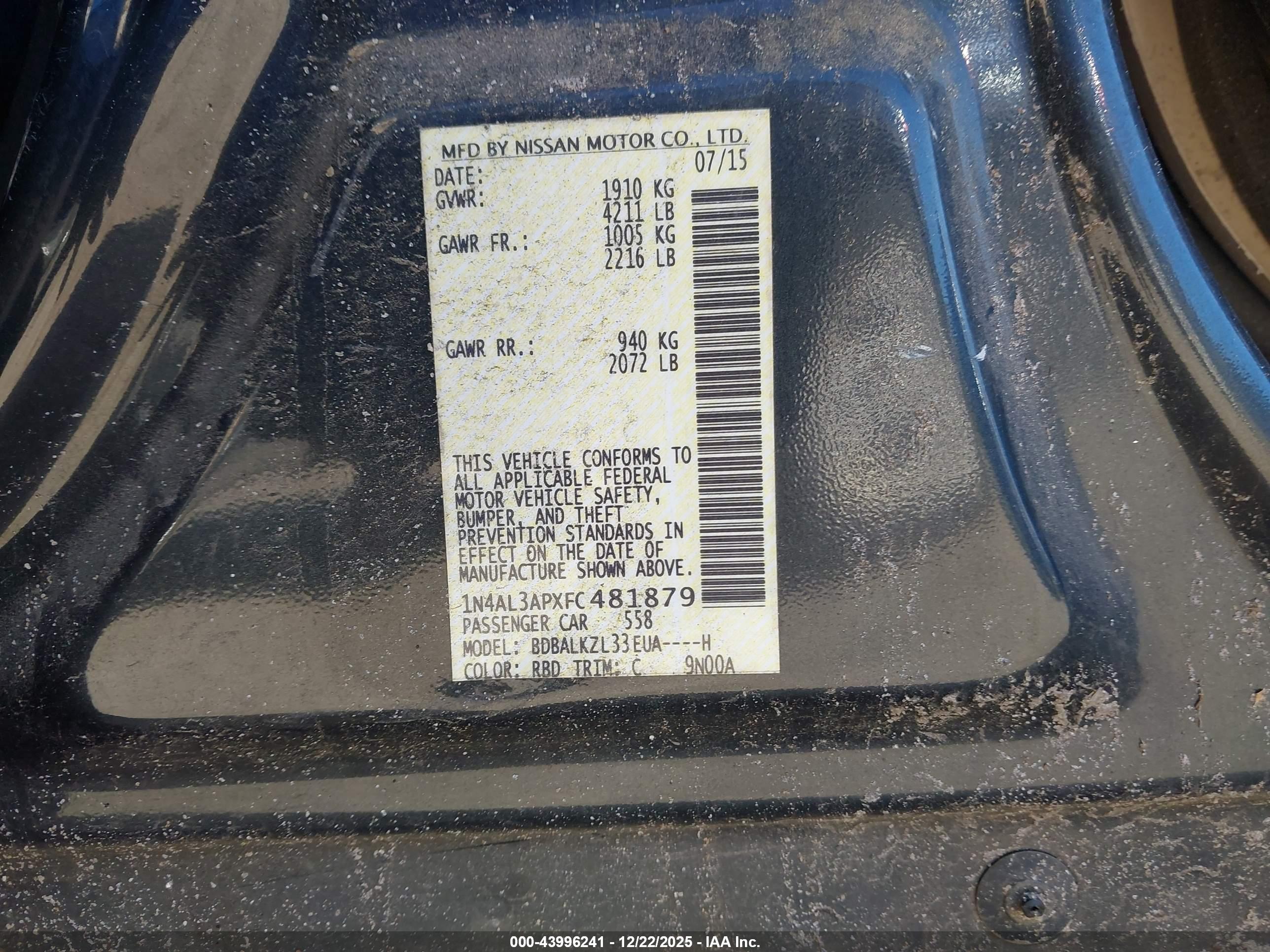NISSAN ALTIMA image 9