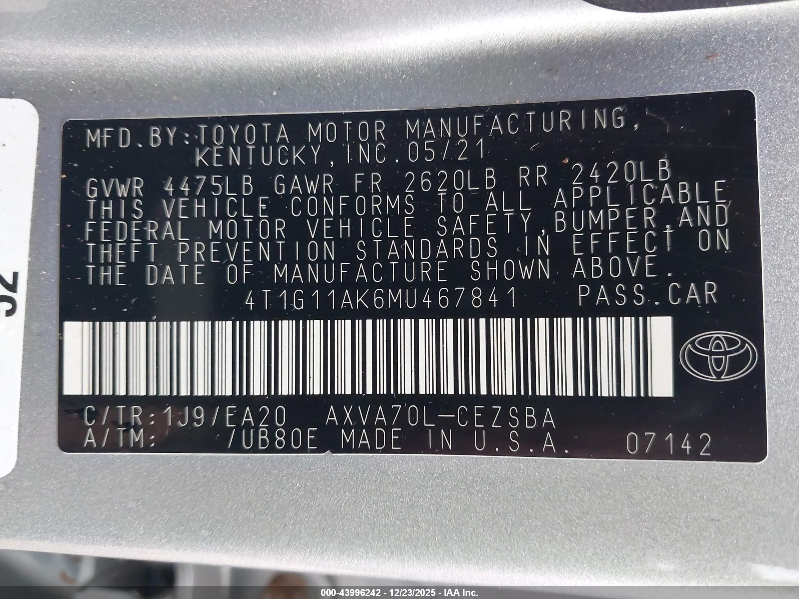 TOYOTA CAMRY image 9