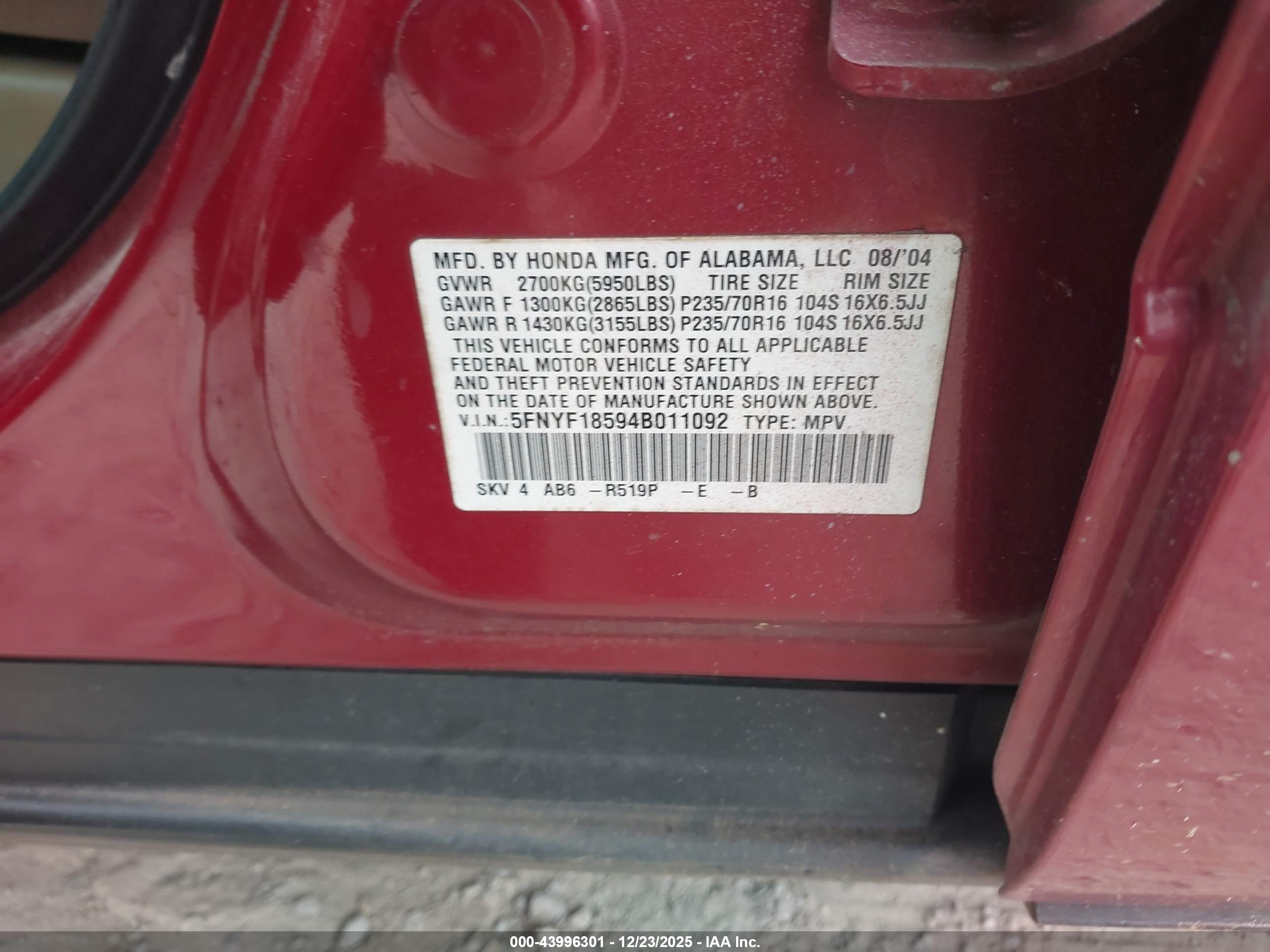 HONDA PILOT image 9