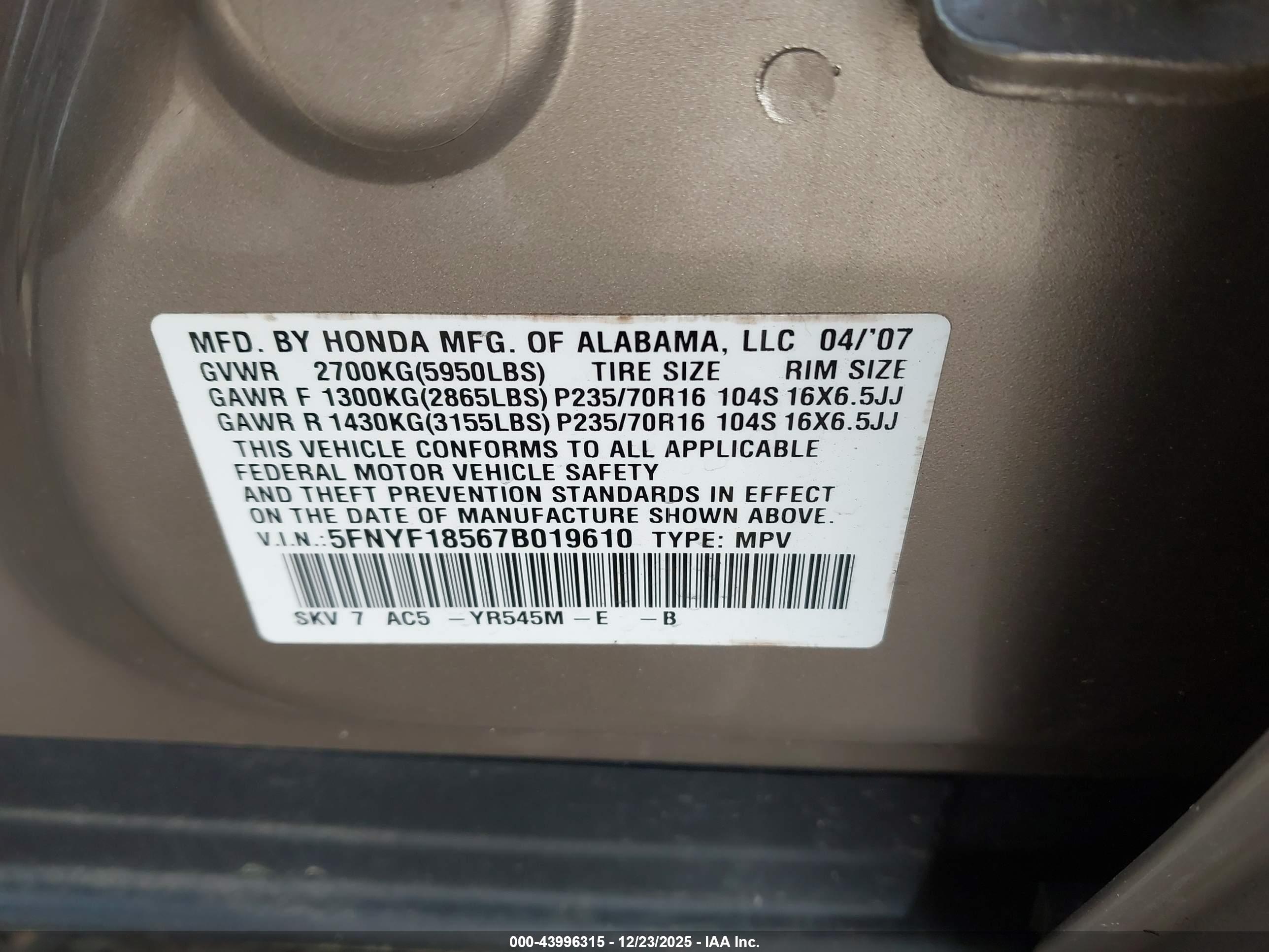 HONDA PILOT image 9
