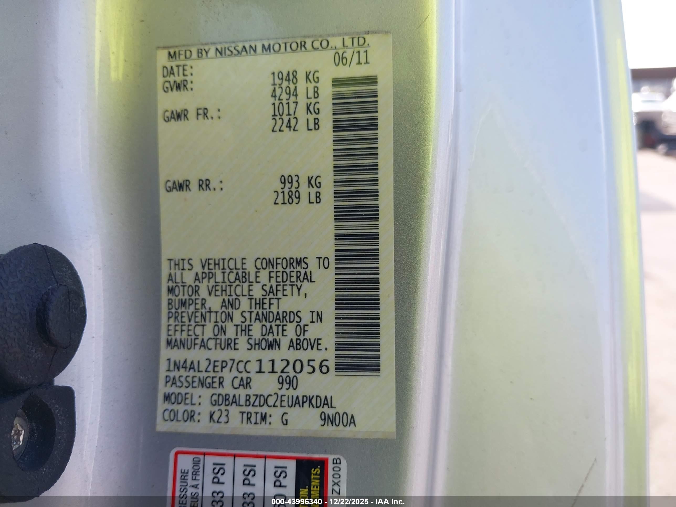 NISSAN ALTIMA image 9