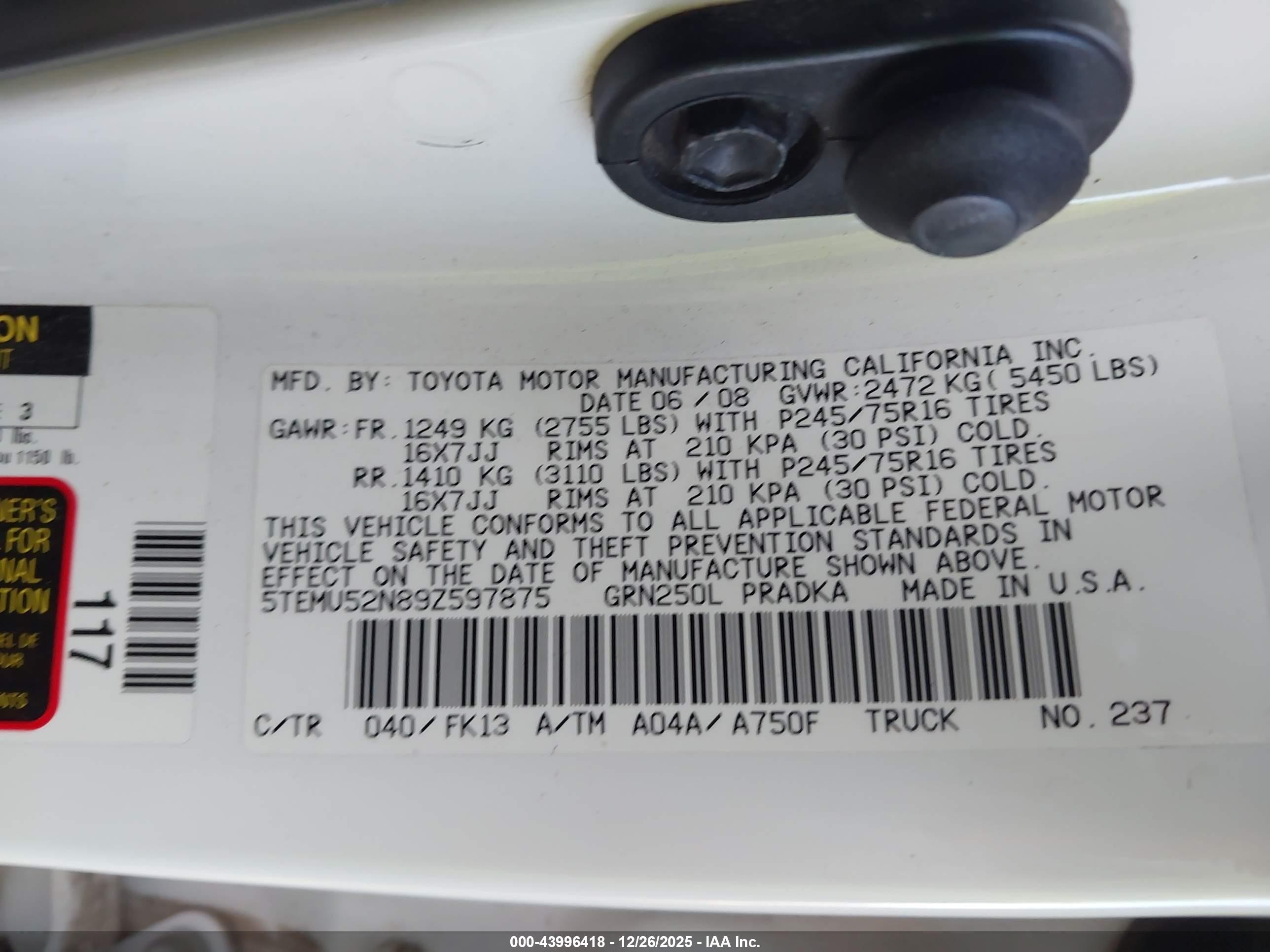 TOYOTA TACOMA image 9