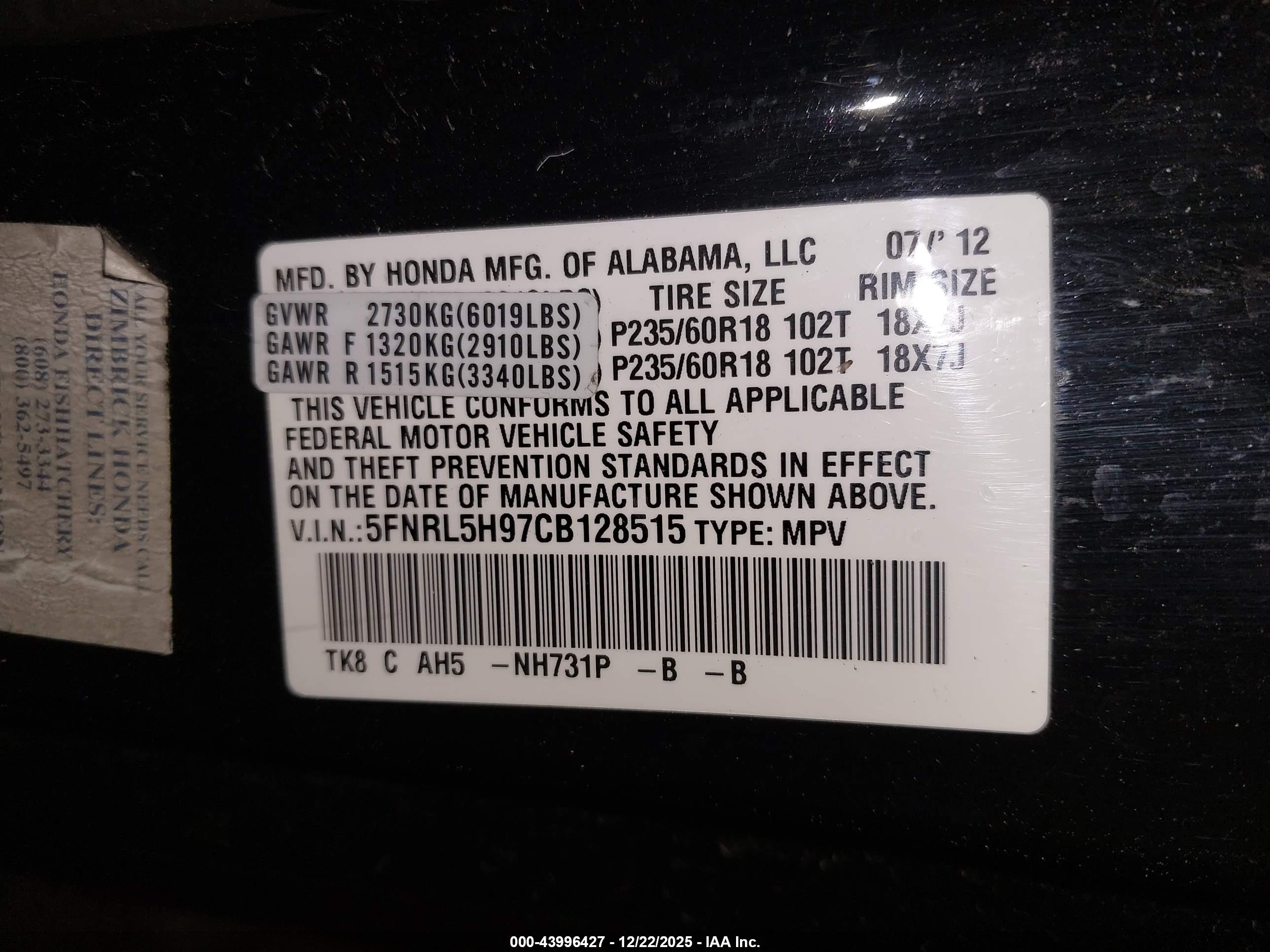 HONDA ODYSSEY image 9