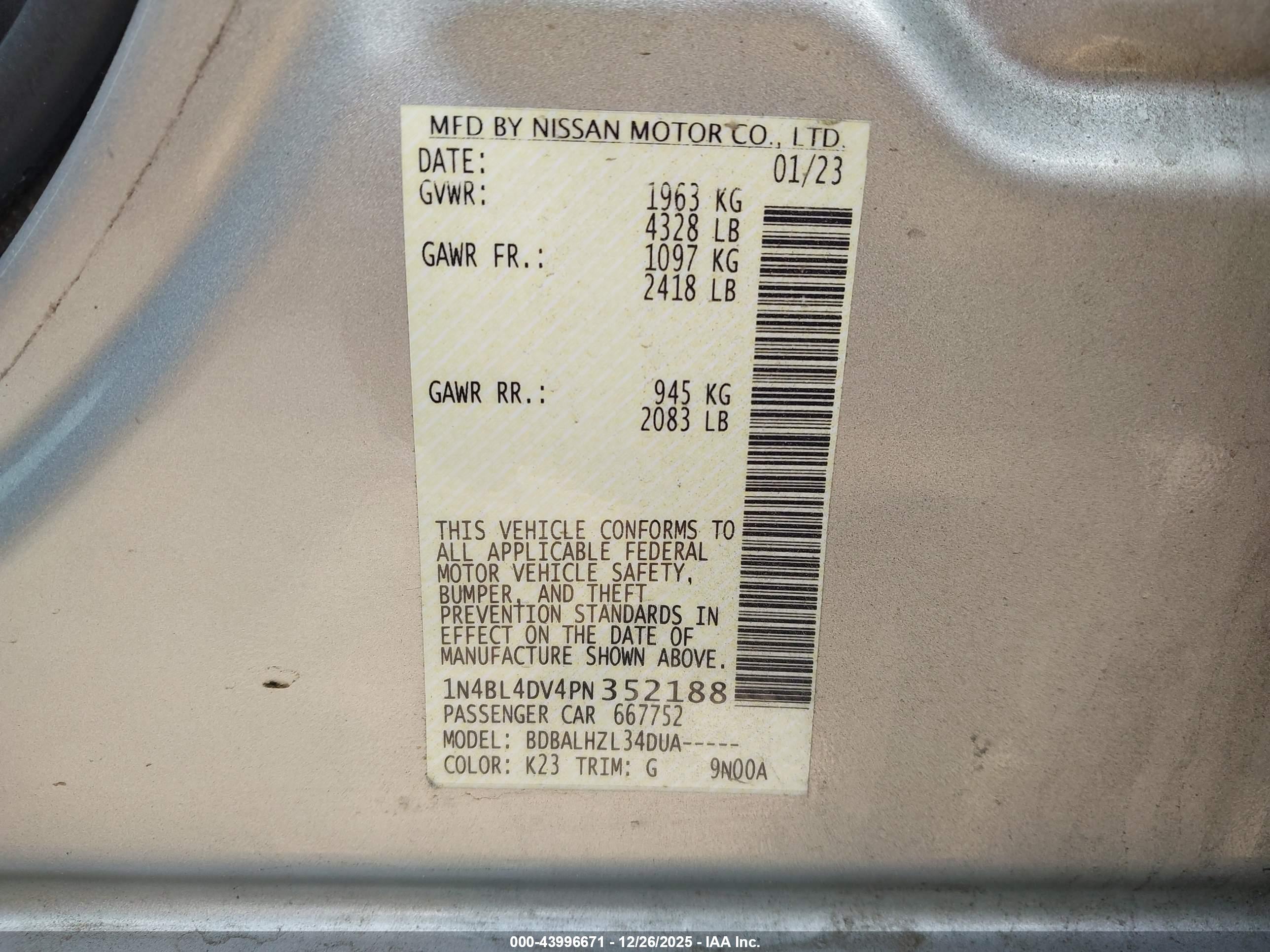 NISSAN ALTIMA image 9