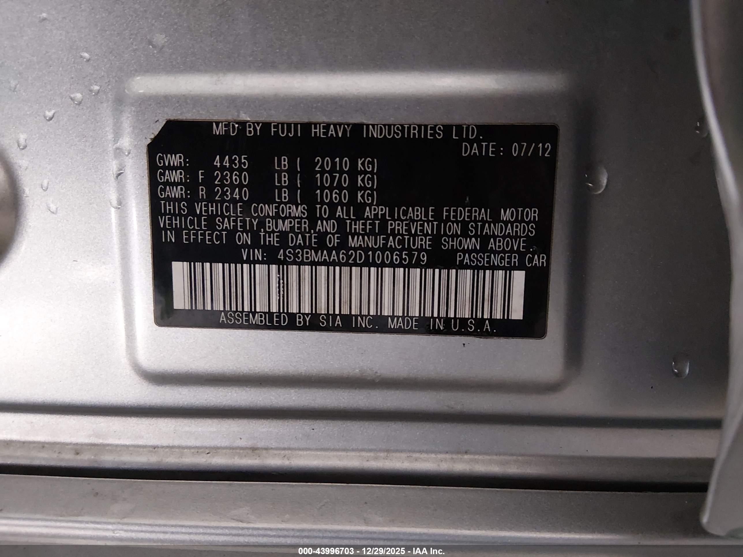 SUBARU LEGACY image 9