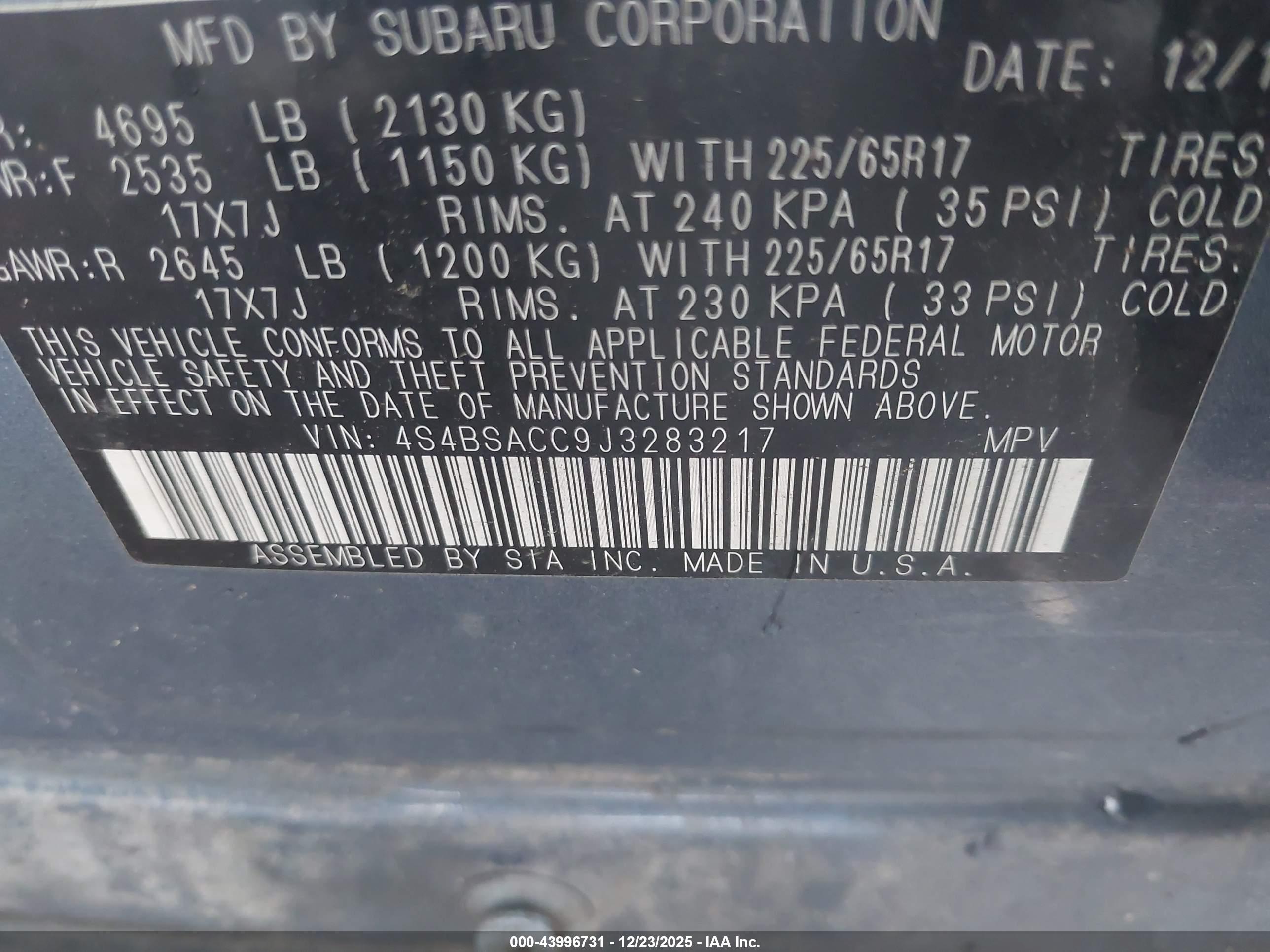 SUBARU OUTBACK image 9