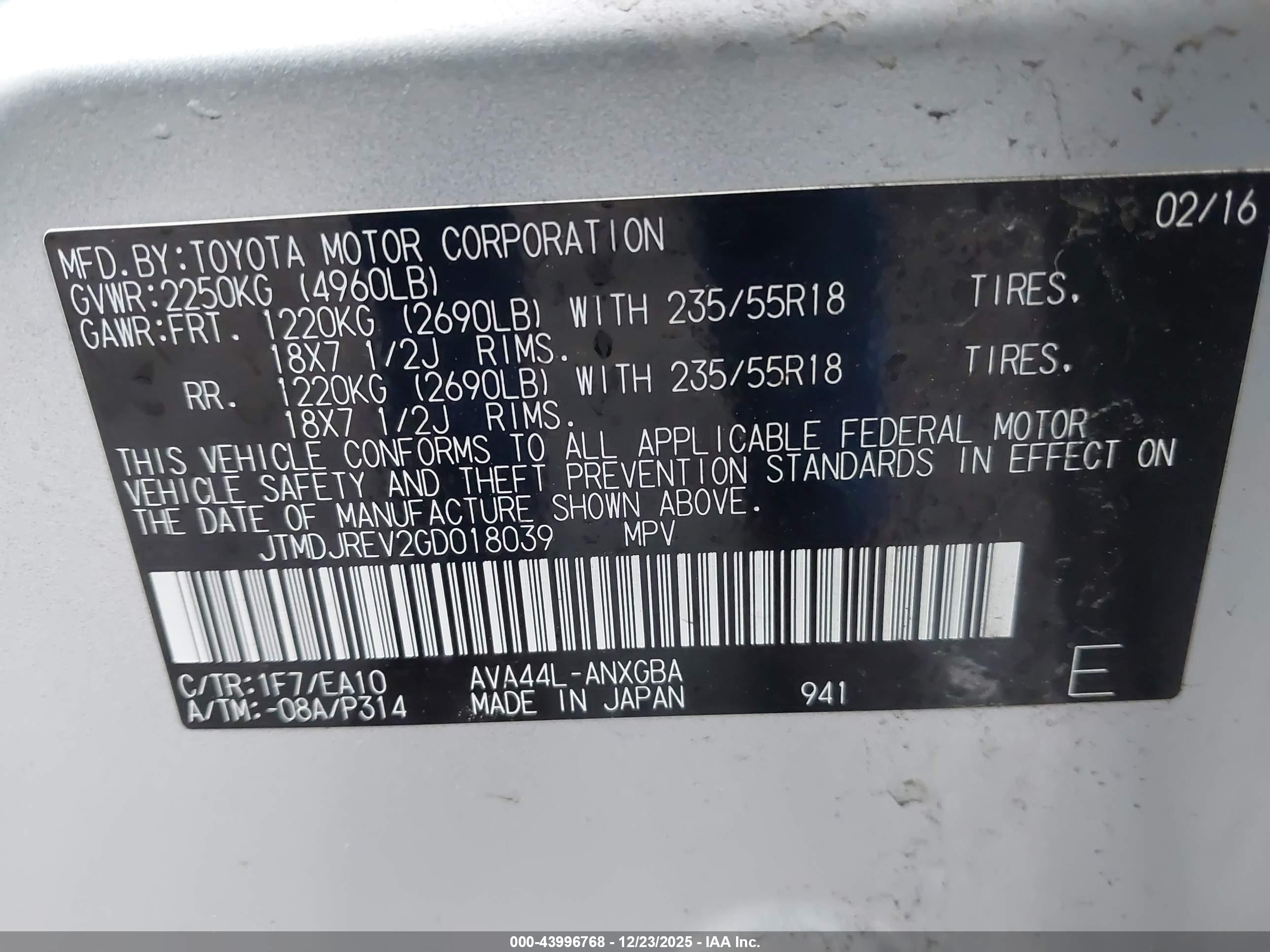 TOYOTA RAV4 image 9